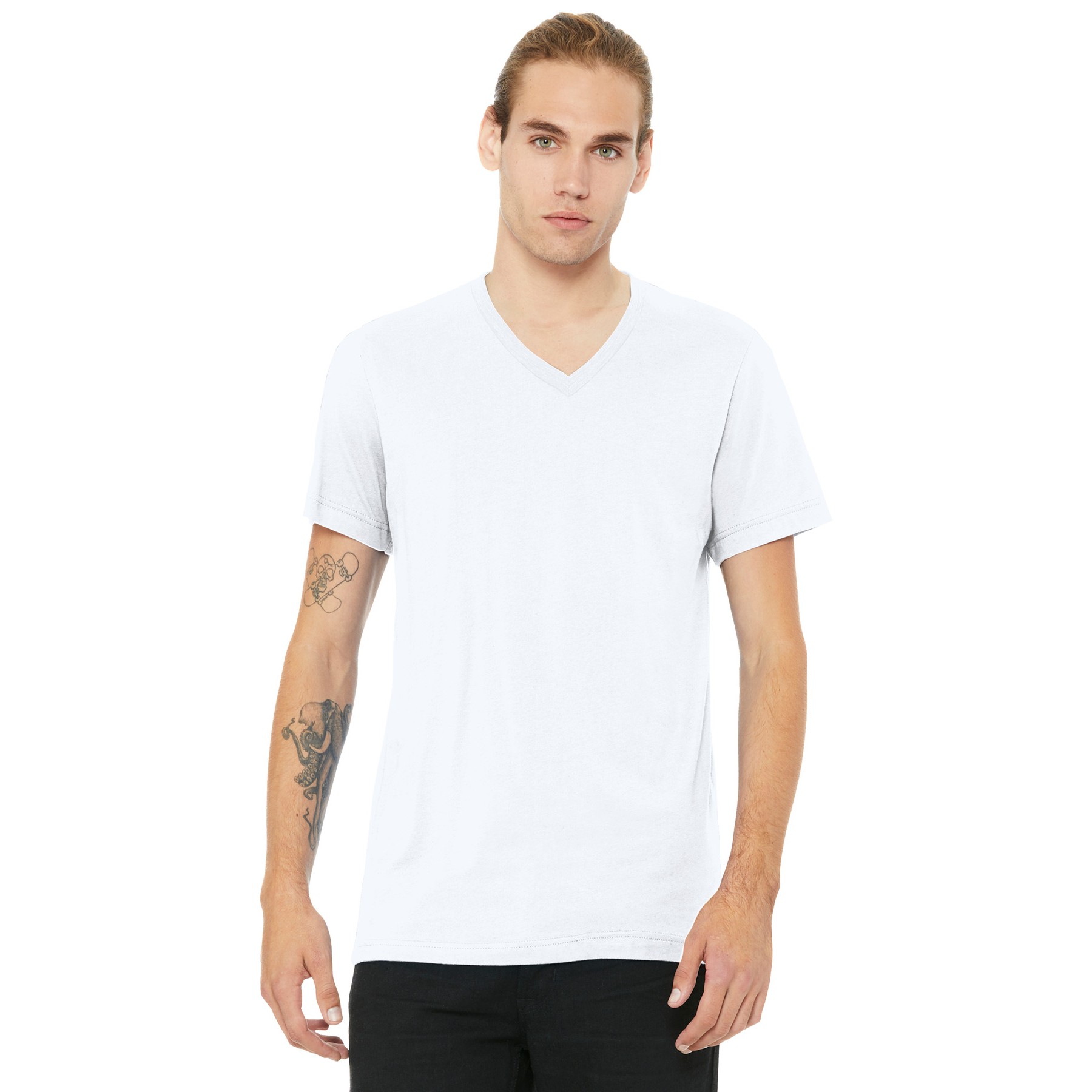 Unisex Heather CVC V-Neck Tee - Main Image
