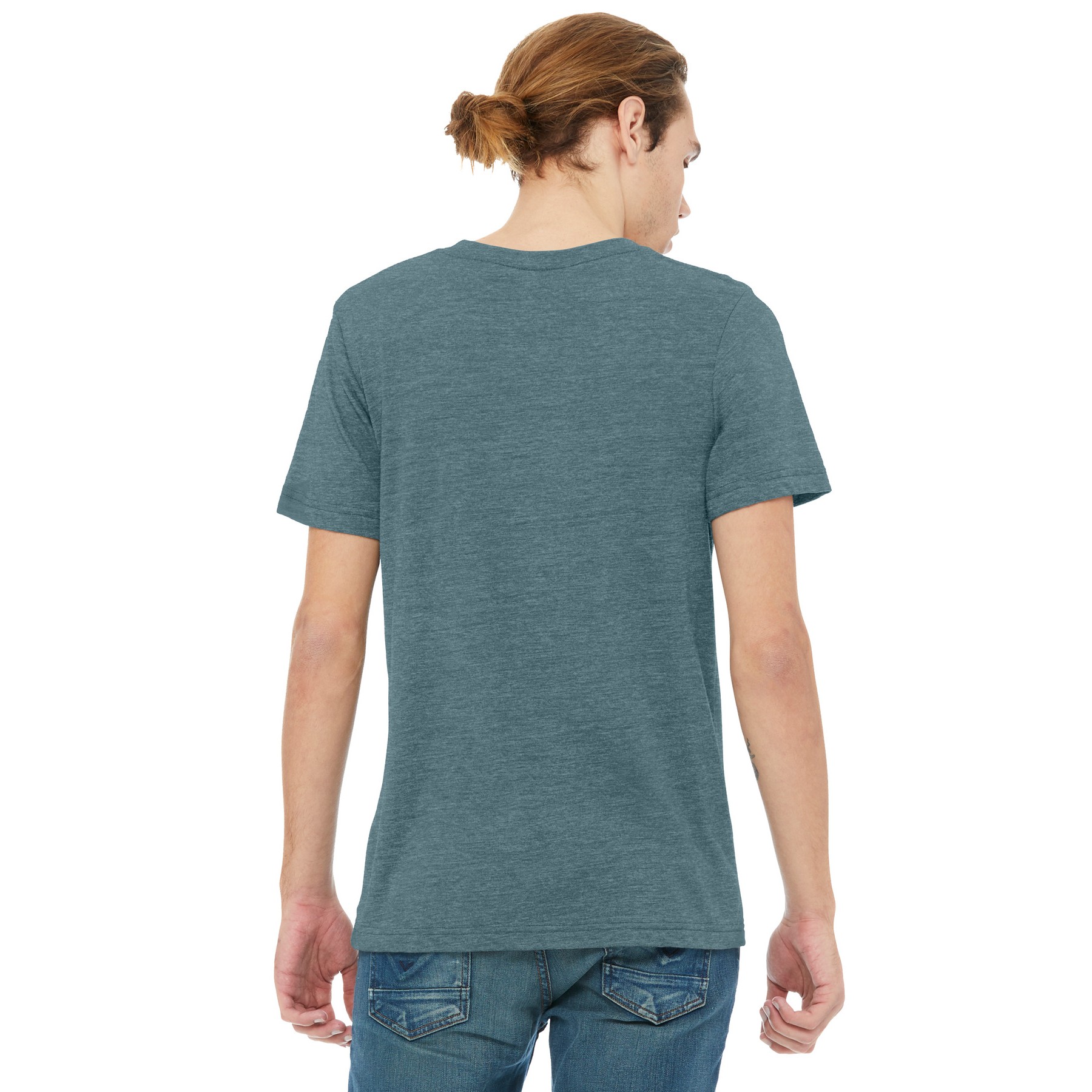 Unisex Heather CVC V-Neck Tee - Thumbnail Image
