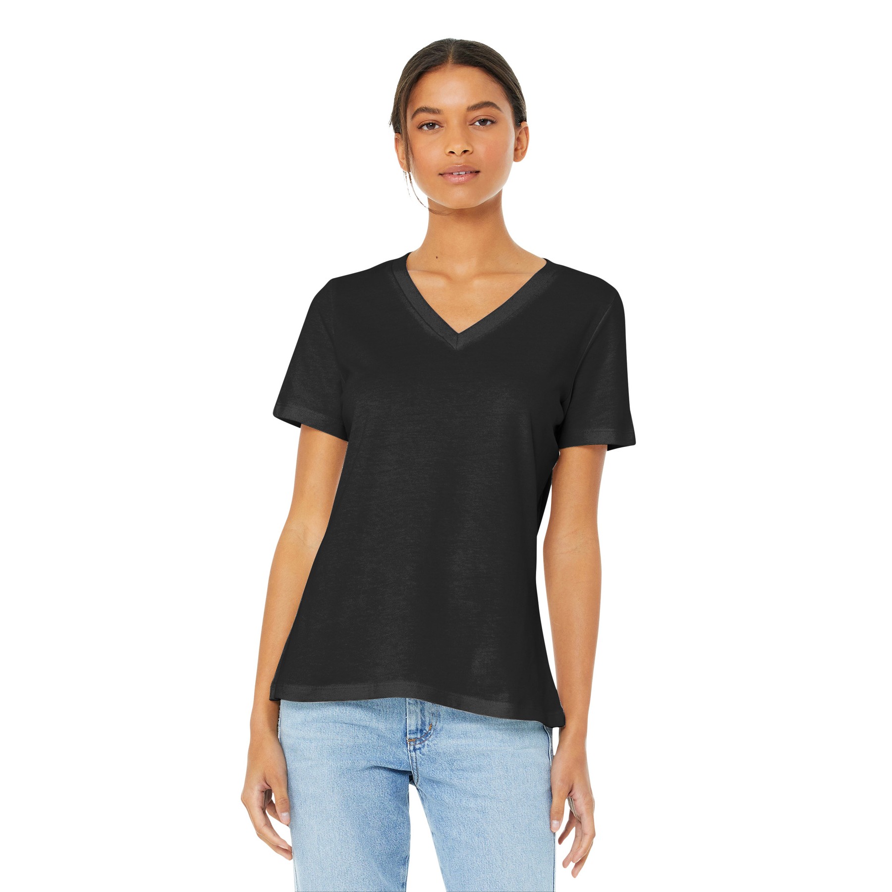 Women's Relaxed Jersey Short Sleeve V-Neck Tee - Thumbnail Image