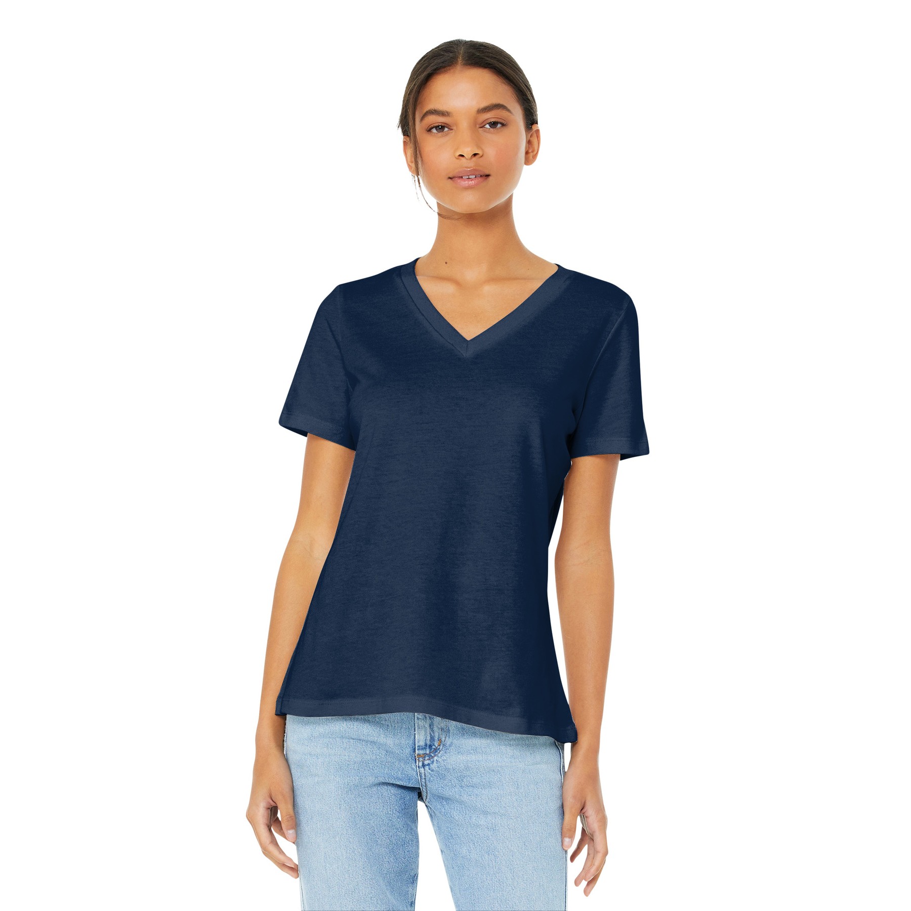 Women's Relaxed Jersey Short Sleeve V-Neck Tee - Thumbnail Image