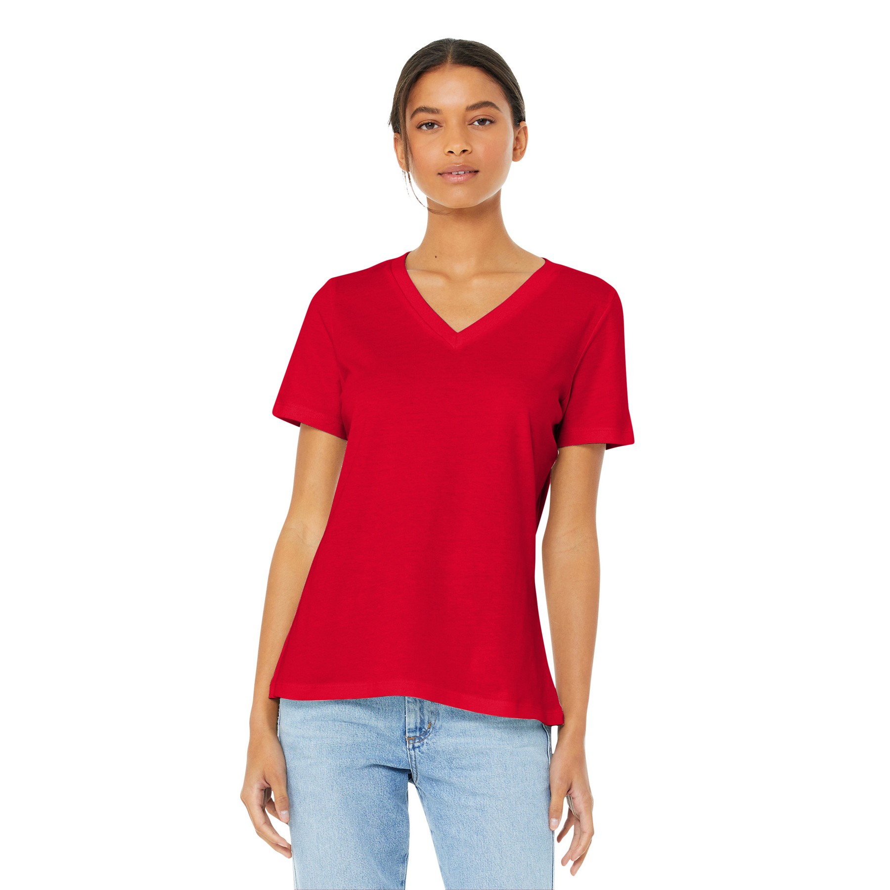 Women's Relaxed Jersey Short Sleeve V-Neck Tee - Thumbnail Image