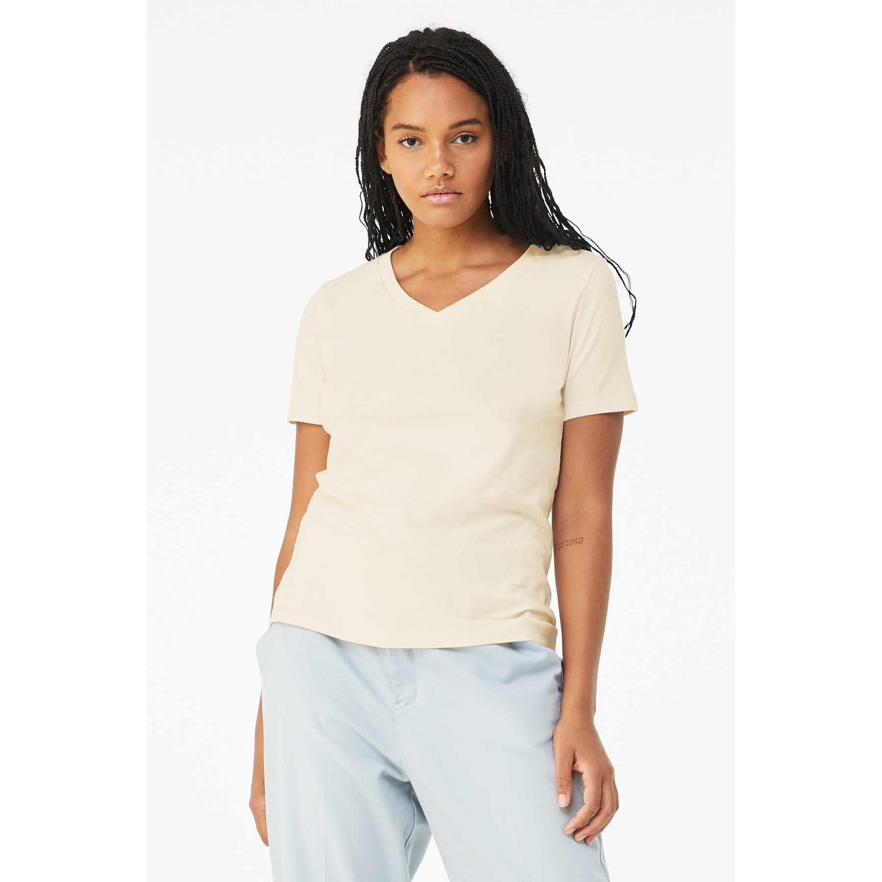 Women's Relaxed Jersey Short Sleeve V-Neck Tee - Thumbnail Image