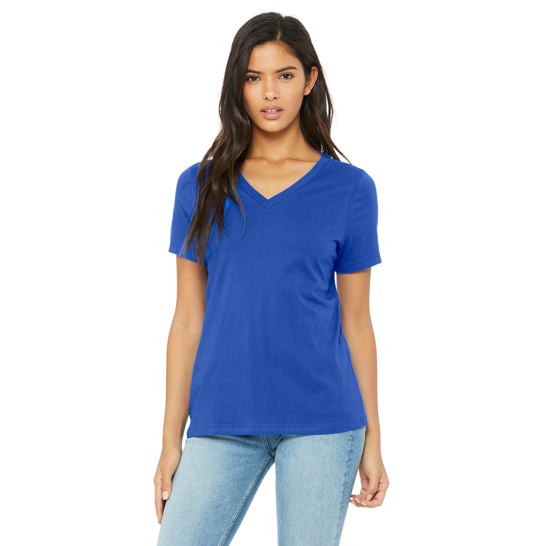 Women's Relaxed Jersey Short Sleeve V-Neck Tee - Thumbnail Image
