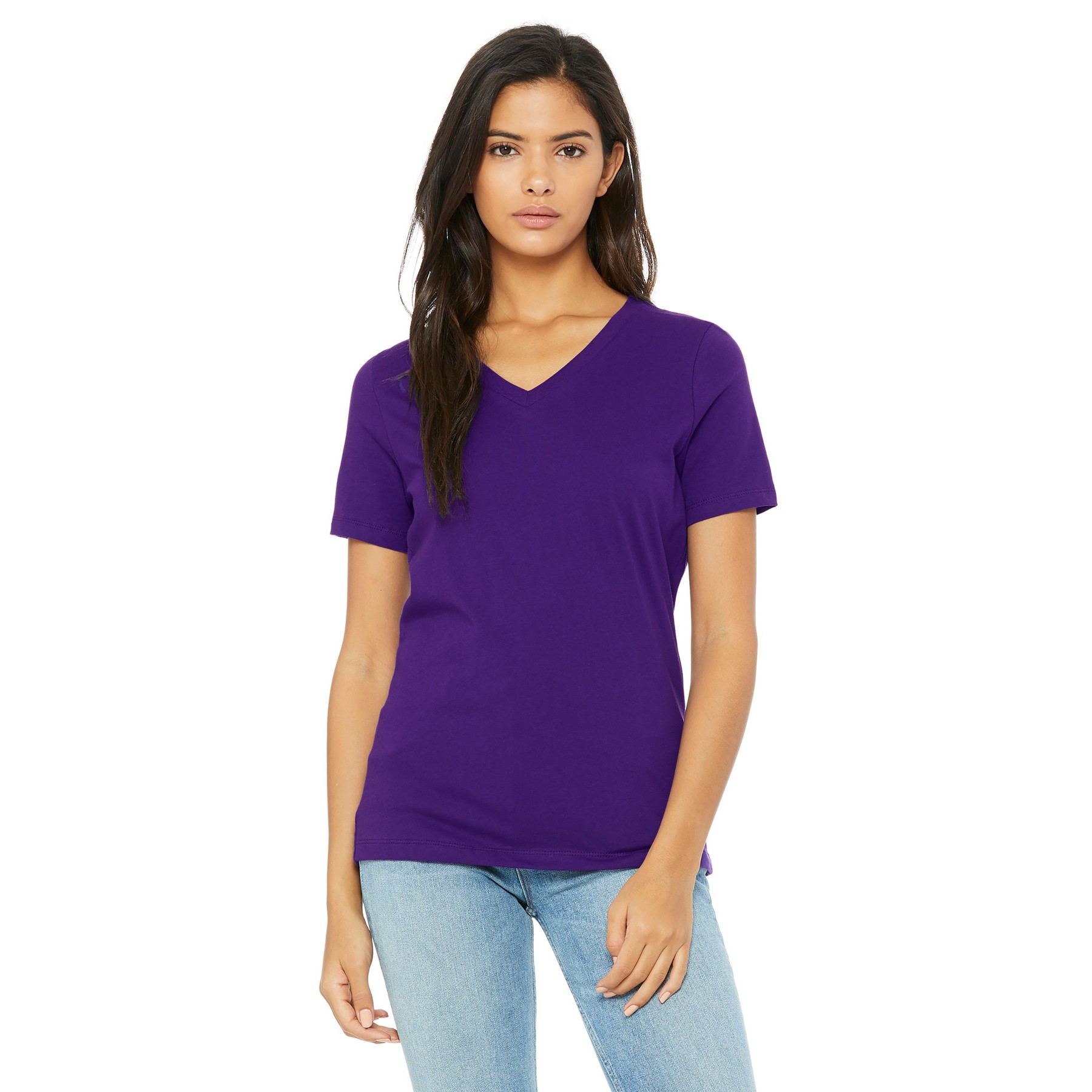 Women's Relaxed Jersey Short Sleeve V-Neck Tee - Thumbnail Image