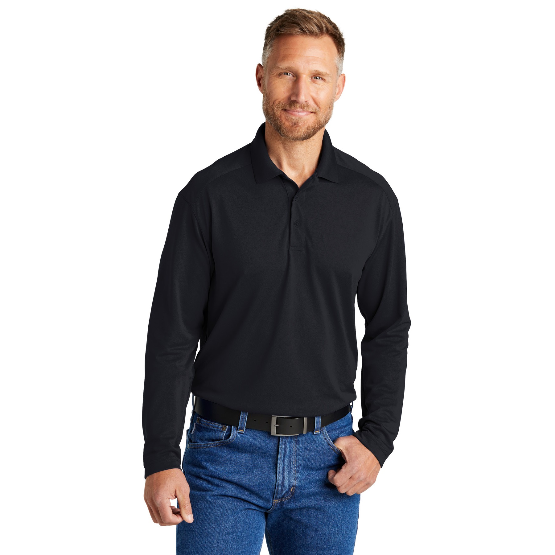 Select Lightweight Snag-Proof Long Sleeve Polo - Thumbnail Image
