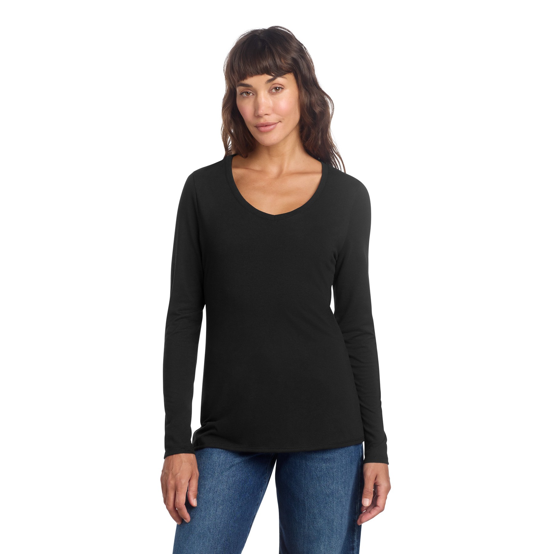 Women's Perfect Tri Long Sleeve V-Neck Tee - Thumbnail Image