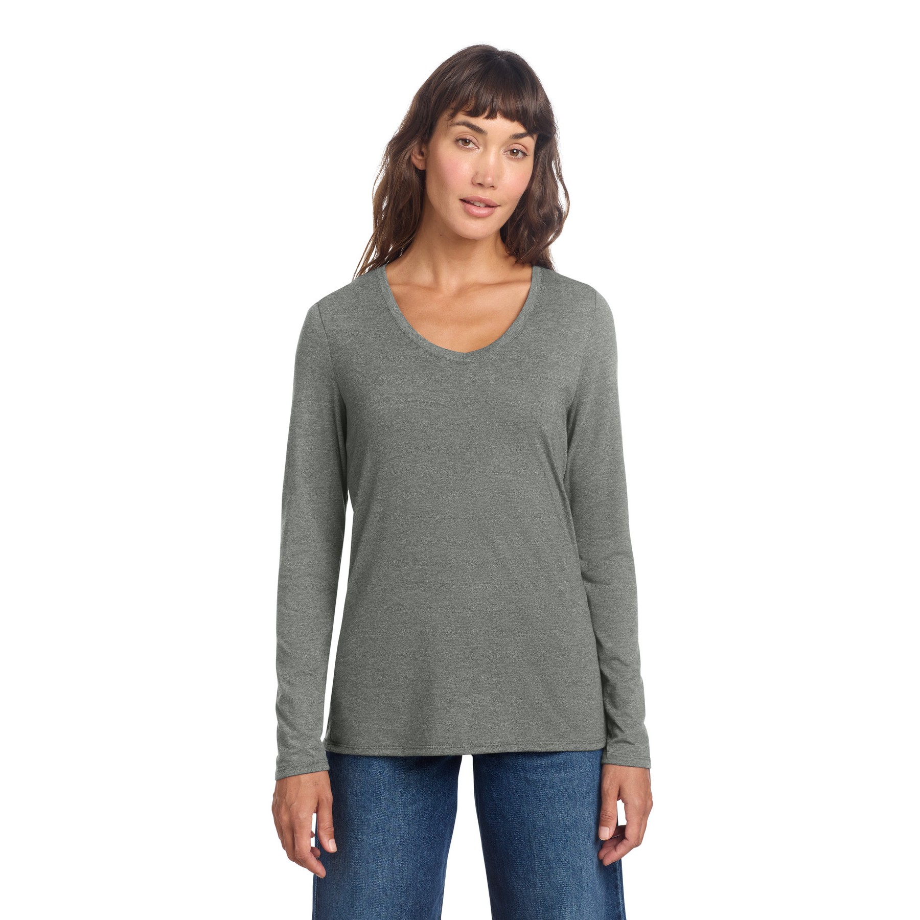 Women's Perfect Tri Long Sleeve V-Neck Tee - Thumbnail Image