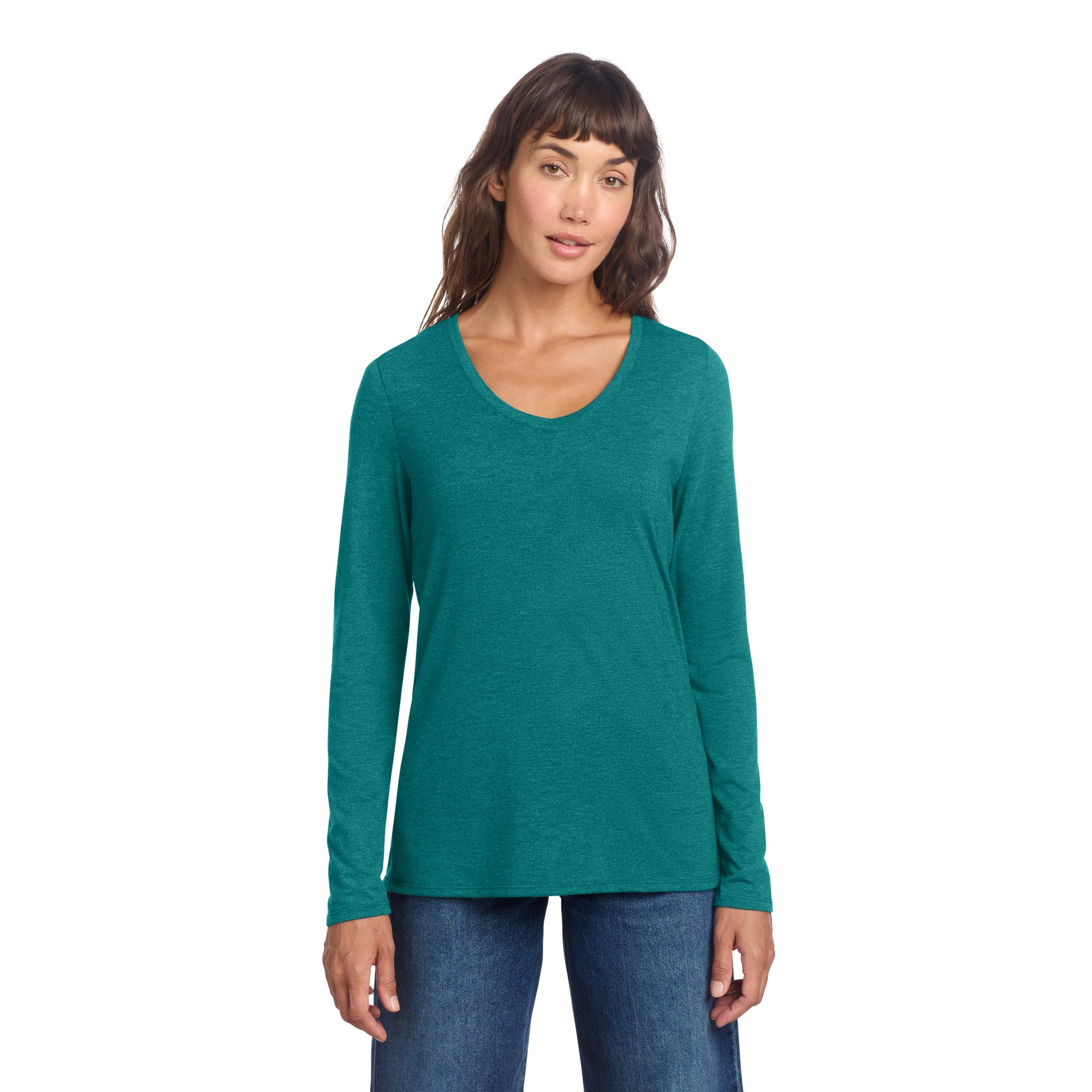 Women's Perfect Tri Long Sleeve V-Neck Tee - Thumbnail Image