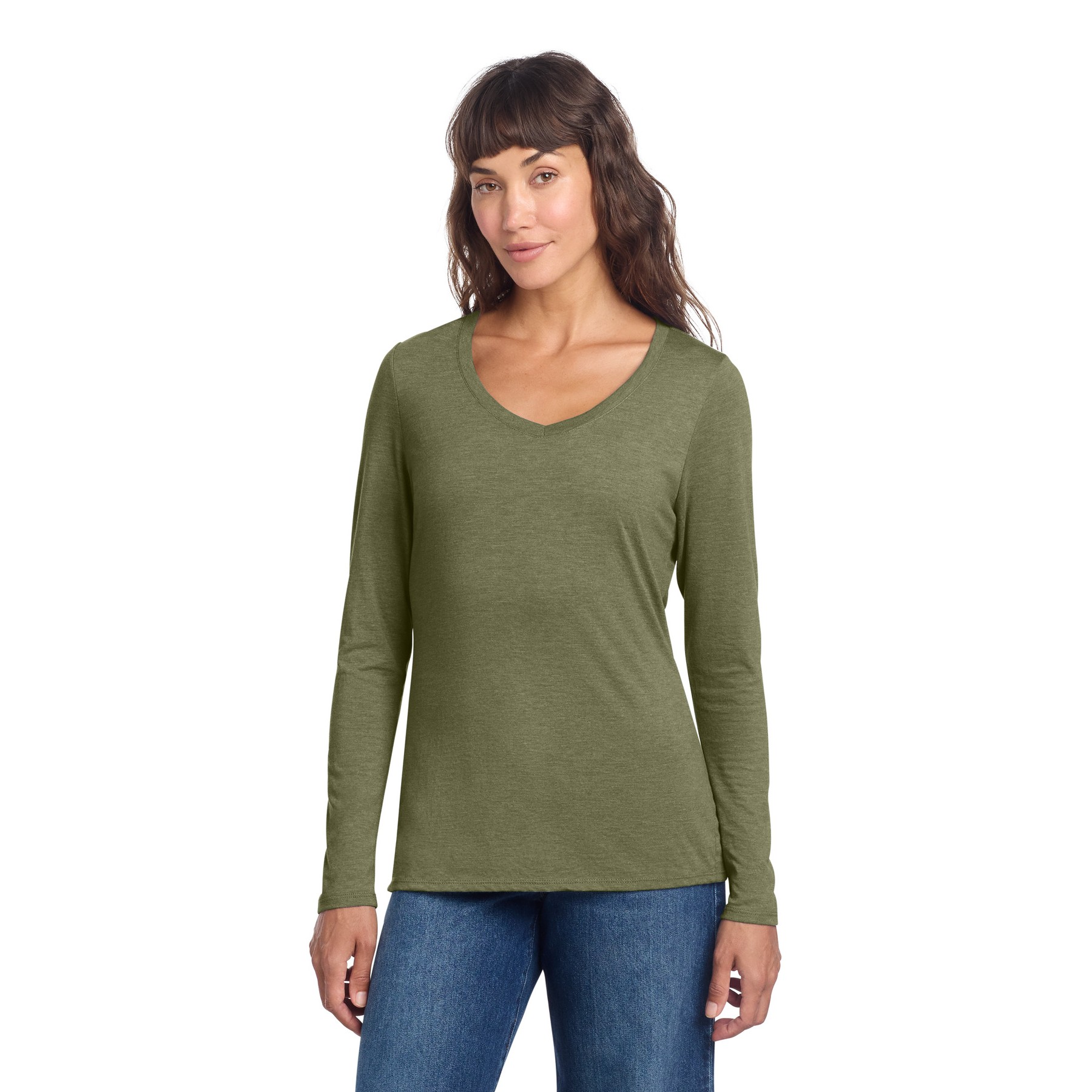 Women's Perfect Tri Long Sleeve V-Neck Tee - Thumbnail Image