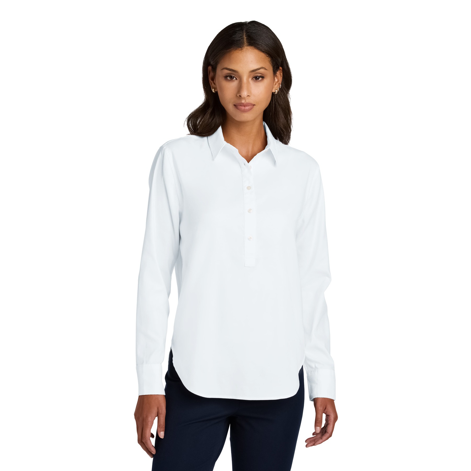 Women's Long Sleeve Modern Oxford Shirt - Main Image