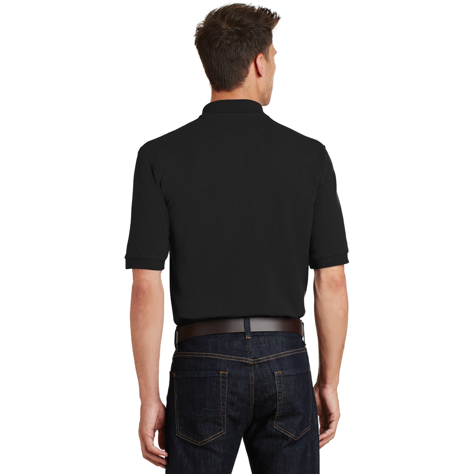 Heavyweight Cotton Pique Polo with Pocket - Thumbnail Image