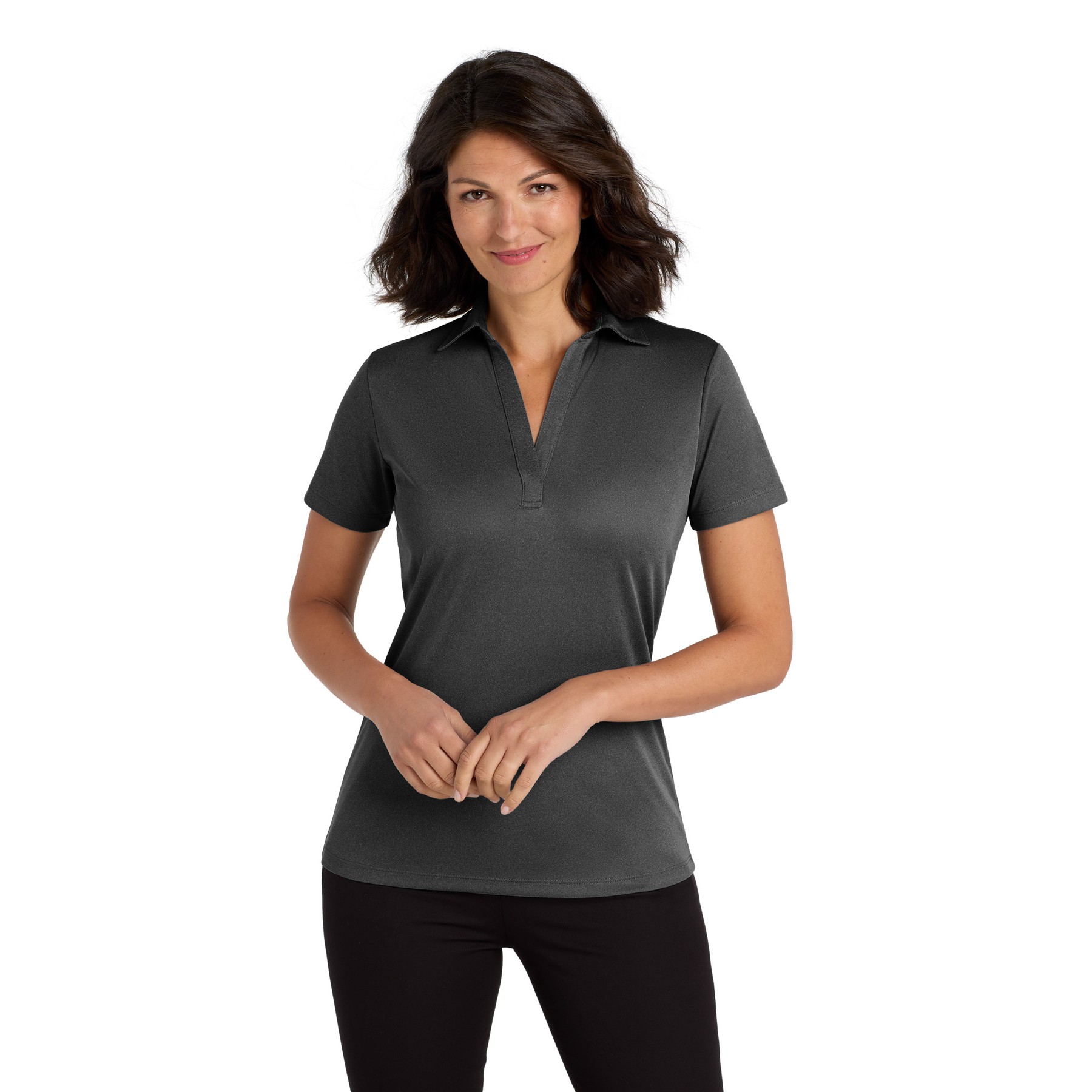 Women's Heathered Silk Touch Performance Polo - Thumbnail Image