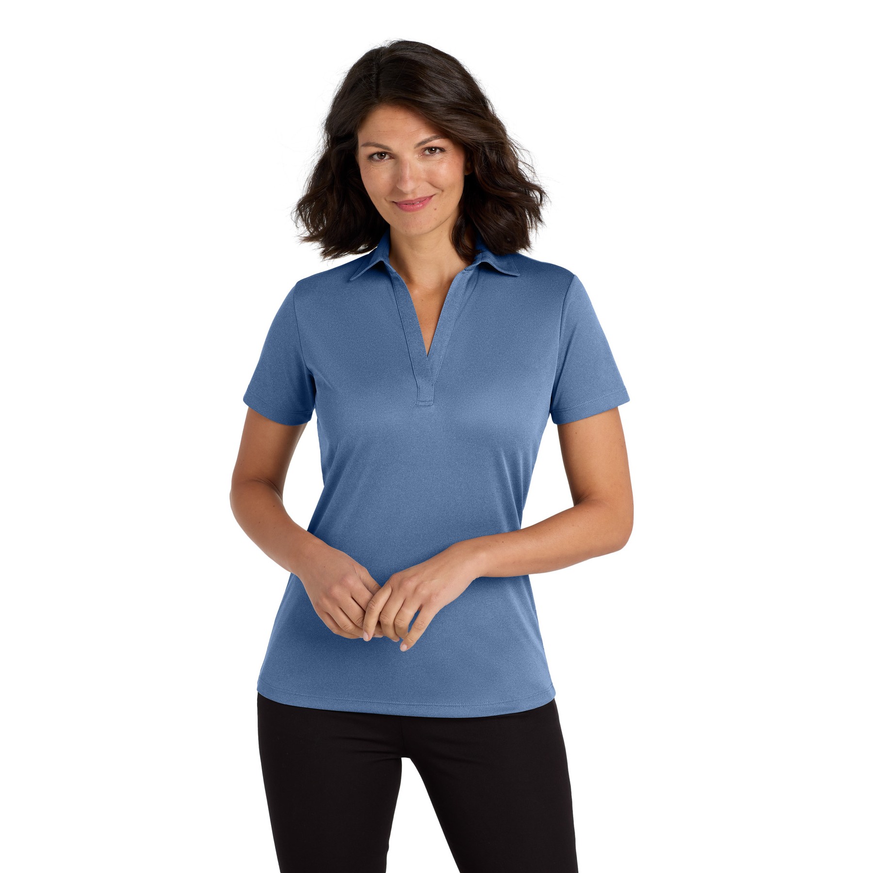 Women's Heathered Silk Touch Performance Polo - Thumbnail Image