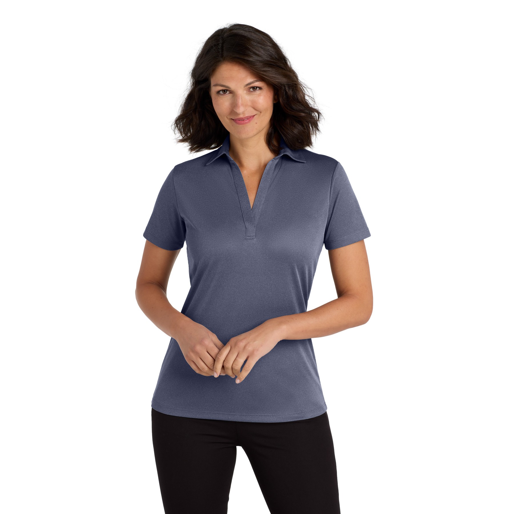 Women's Heathered Silk Touch Performance Polo - Thumbnail Image