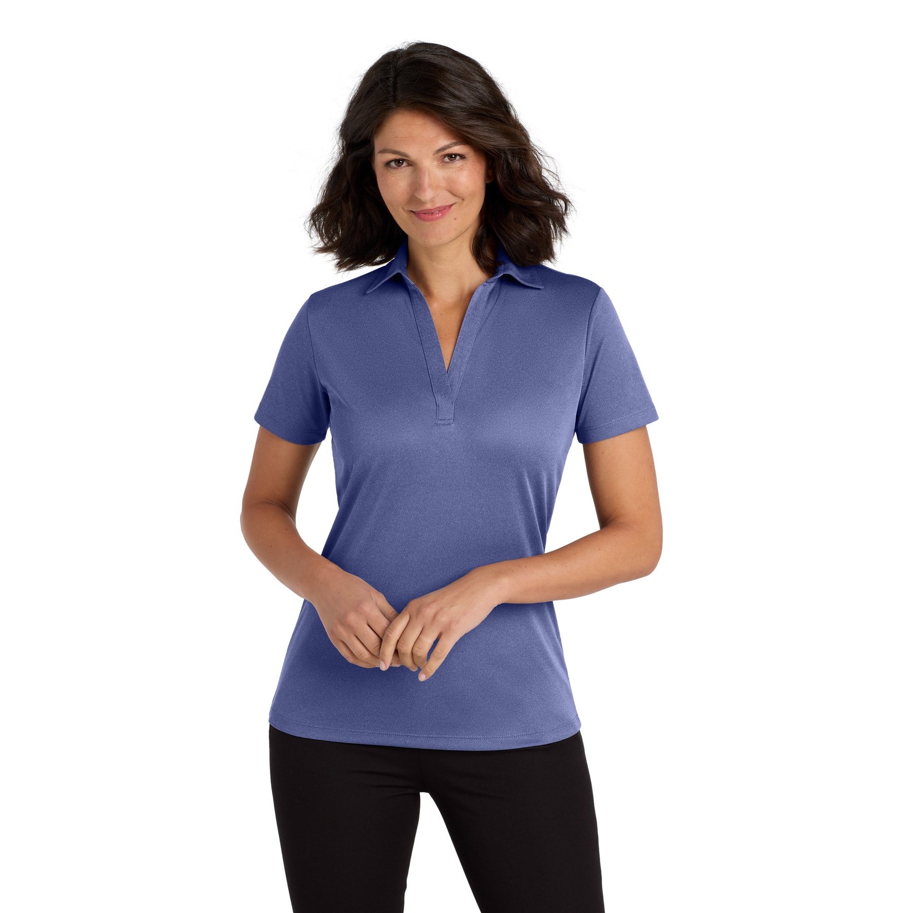Women's Heathered Silk Touch Performance Polo - Thumbnail Image