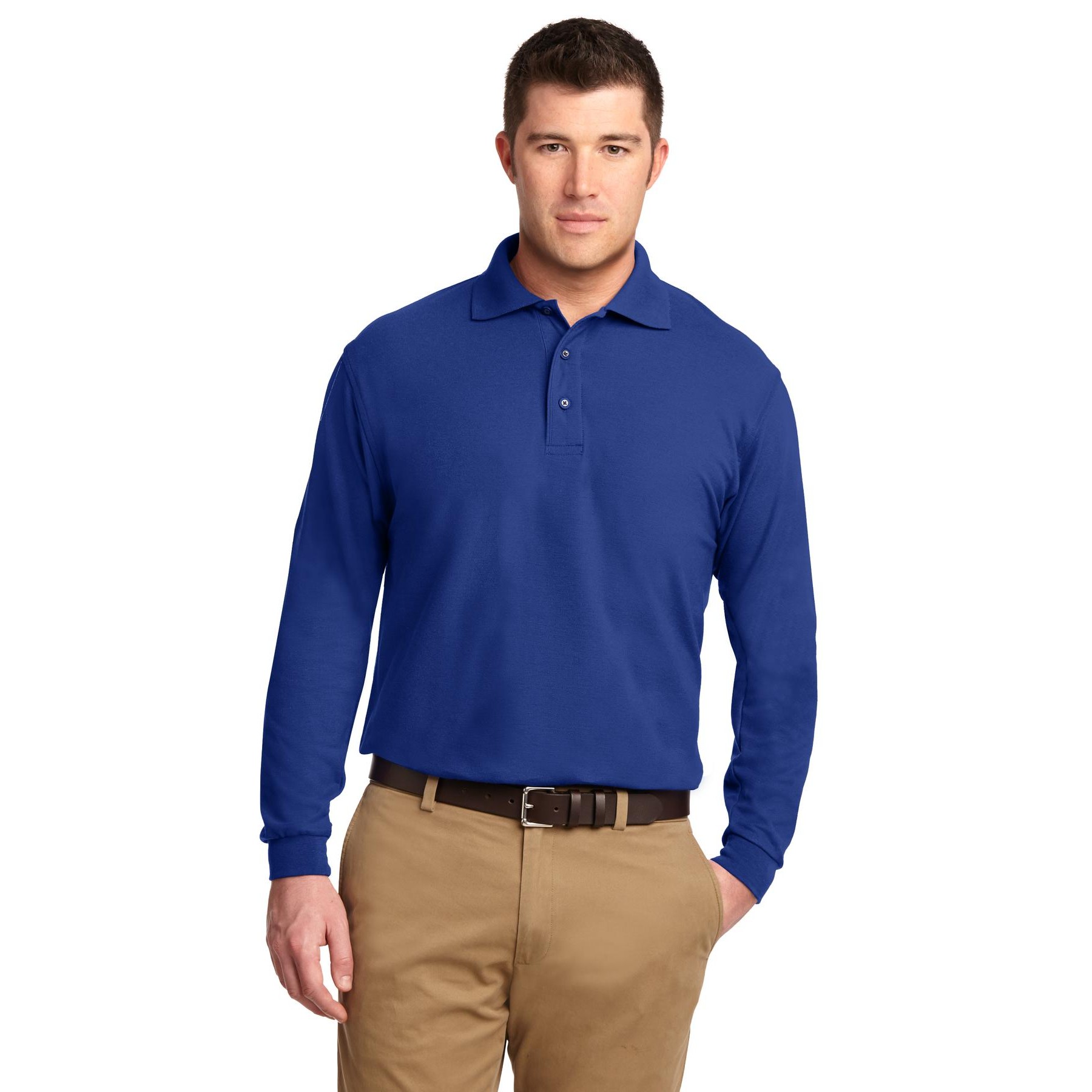 Tall Silk Touch Long Sleeve Polo - Thumbnail Image