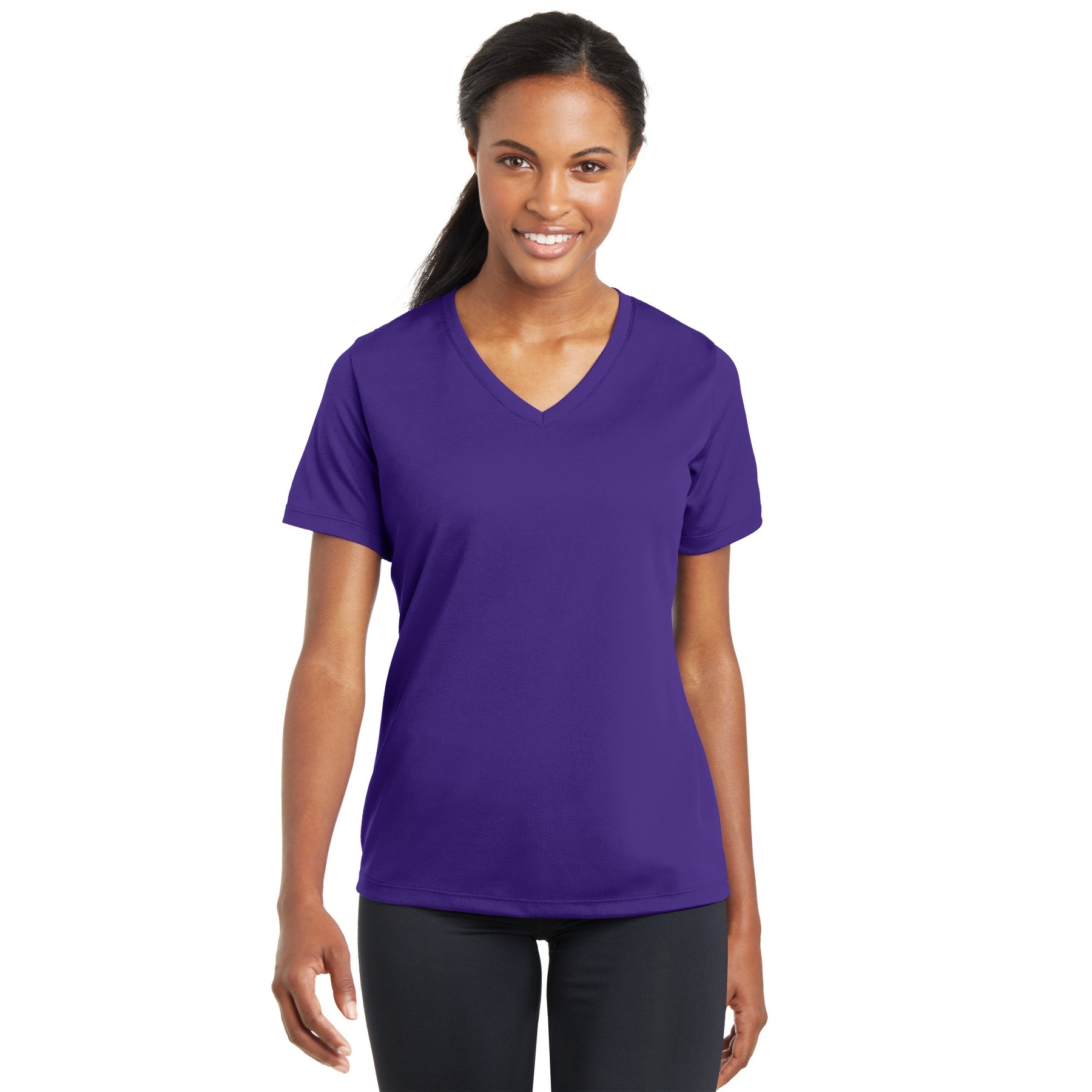 Women's PosiCharge RacerMesh V-Neck Tee - Thumbnail Image