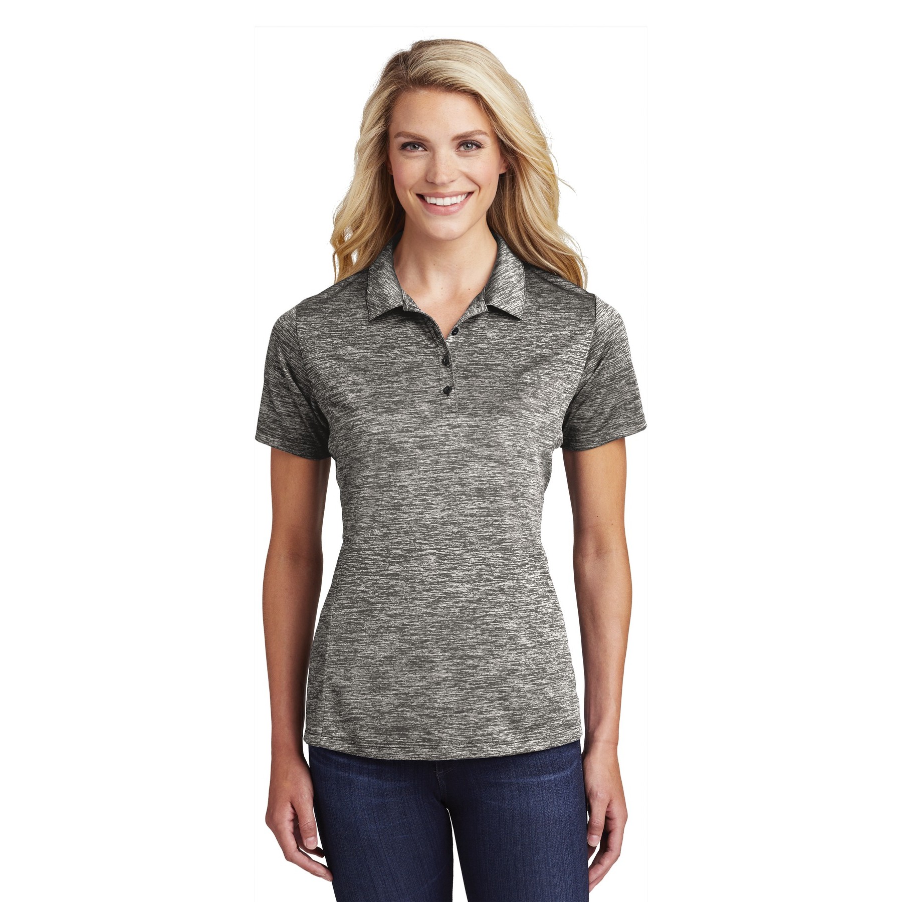 Women's PosiCharge Electric Heather Polo - Thumbnail Image