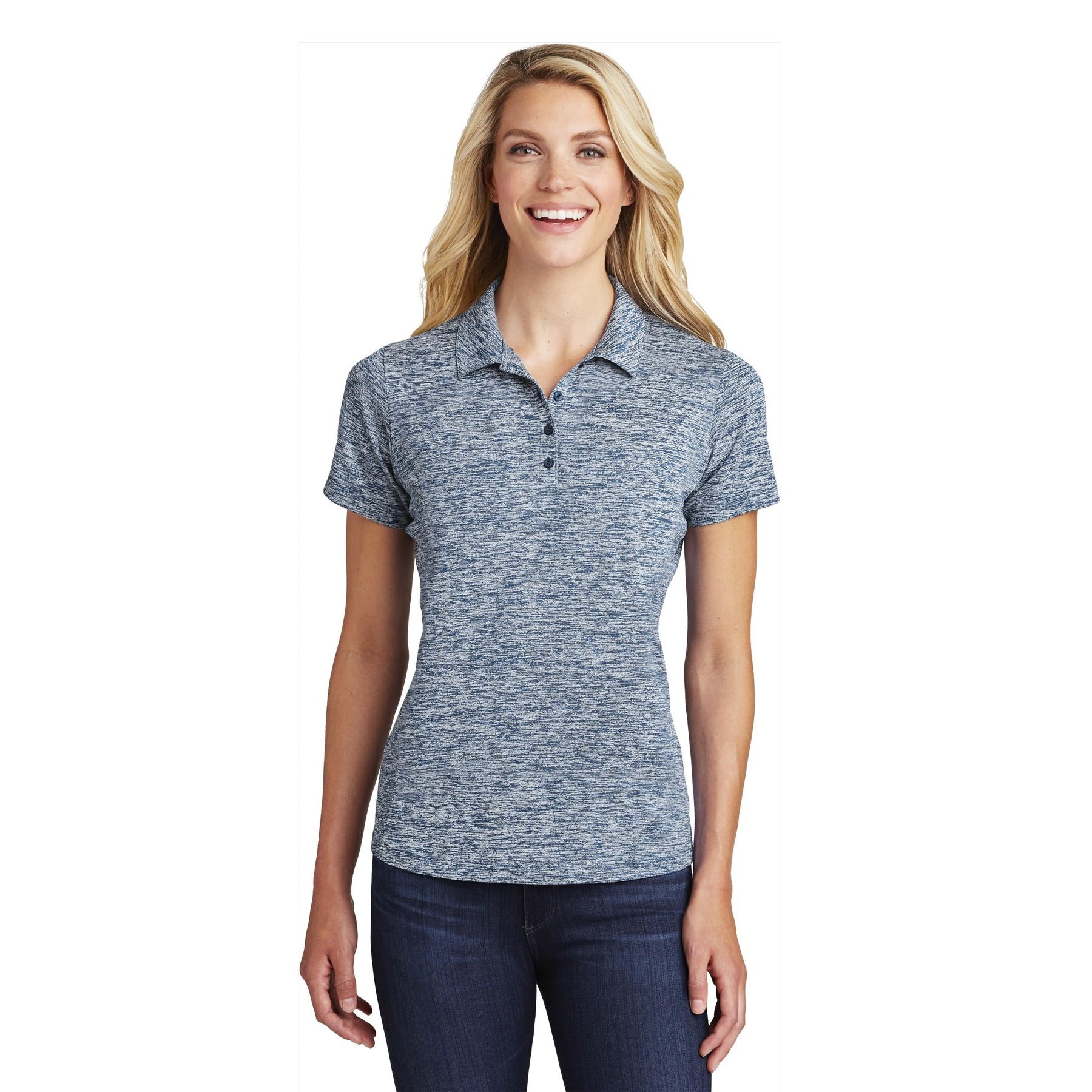 Women's PosiCharge Electric Heather Polo - Thumbnail Image