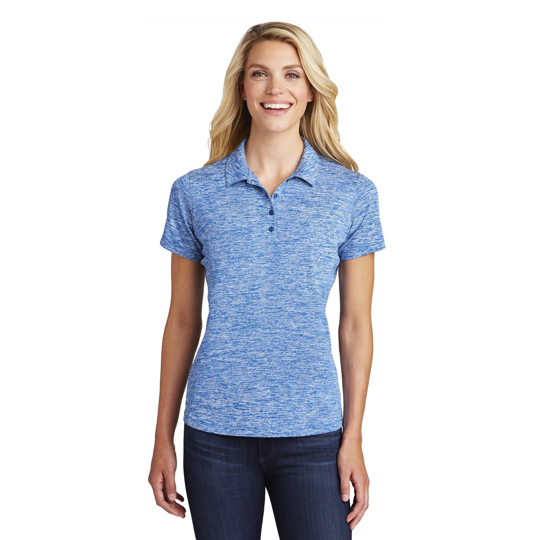 Women's PosiCharge Electric Heather Polo - Thumbnail Image