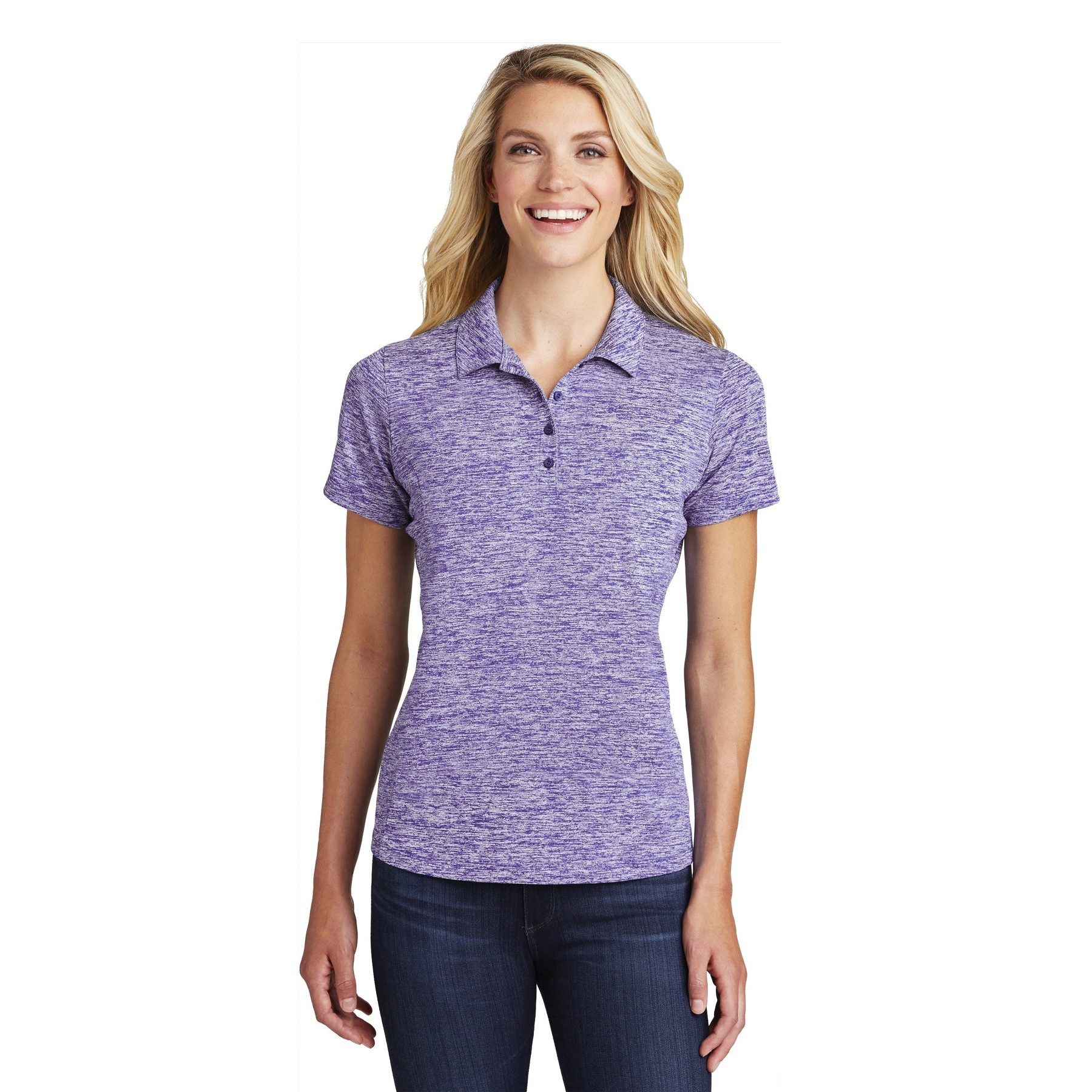 Women's PosiCharge Electric Heather Polo - Thumbnail Image