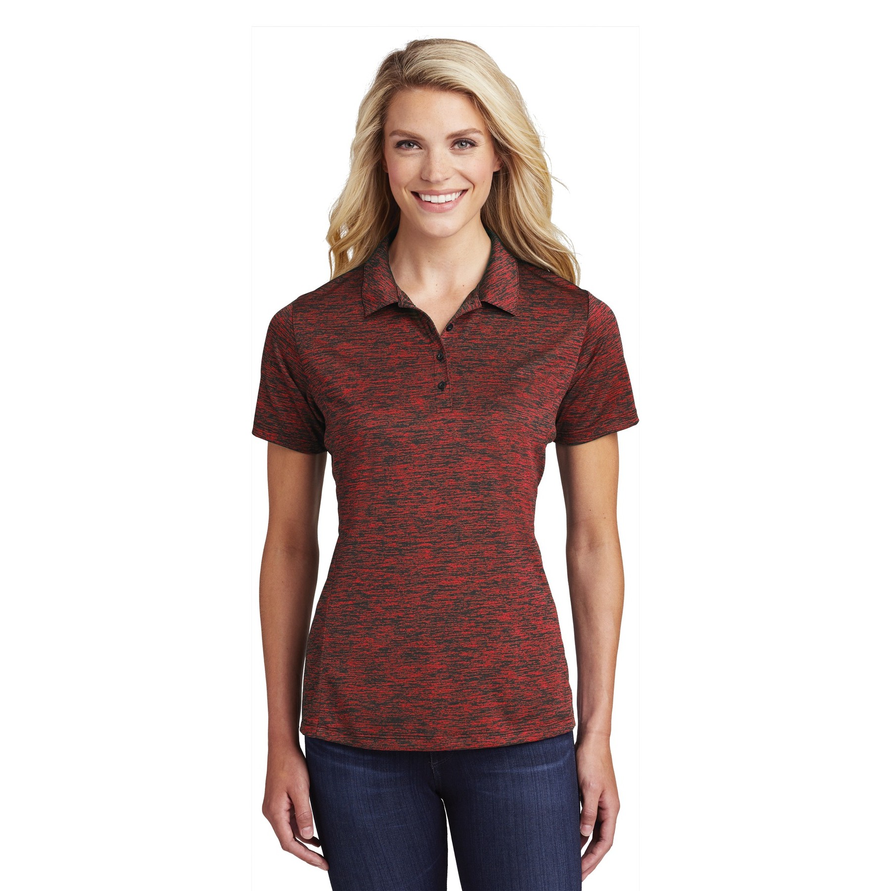 Women's PosiCharge Electric Heather Polo - Thumbnail Image