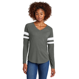 Women's Halftime Stripe Long Sleeve V-Neck Tee