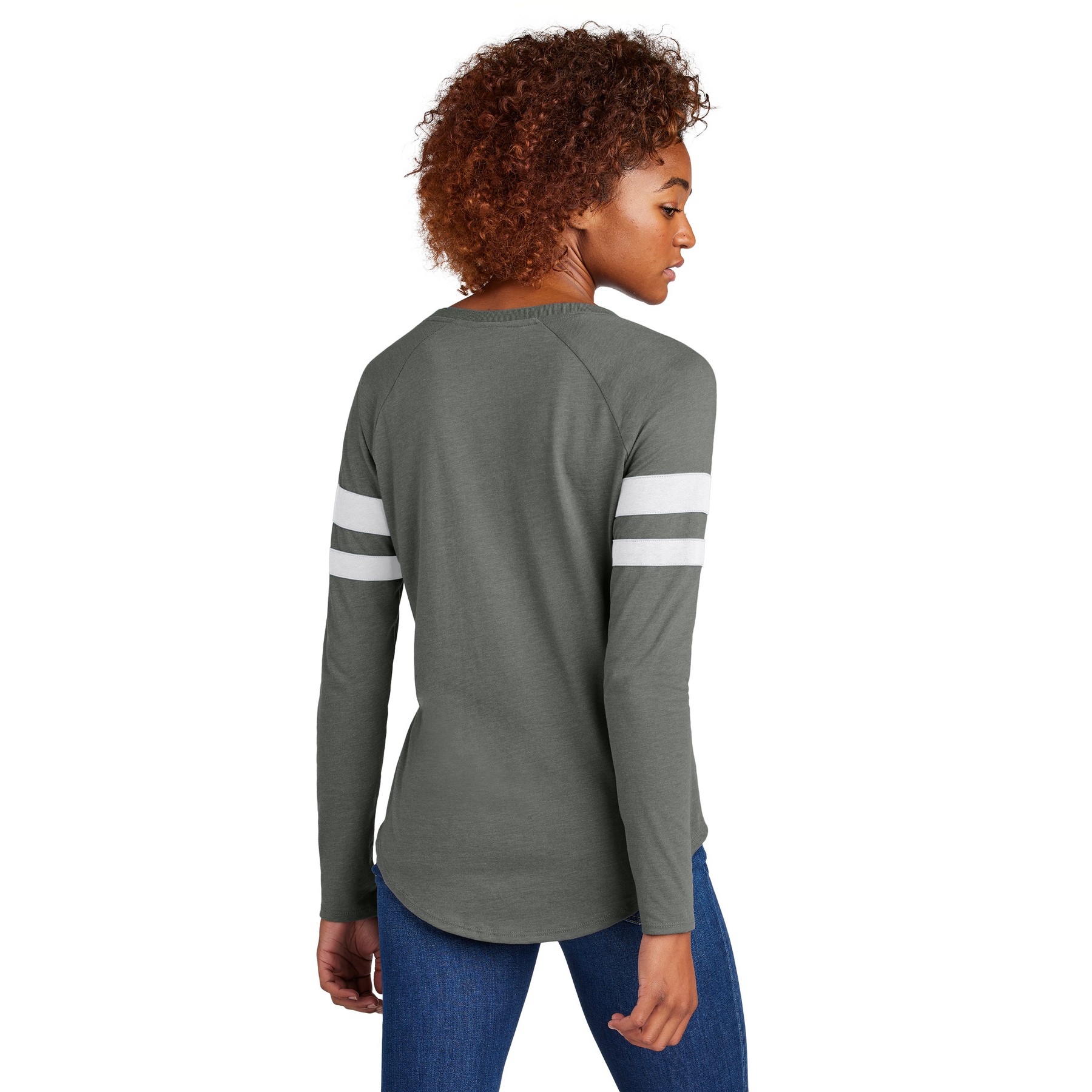 Women's Halftime Stripe Long Sleeve V-Neck Tee - Thumbnail Image