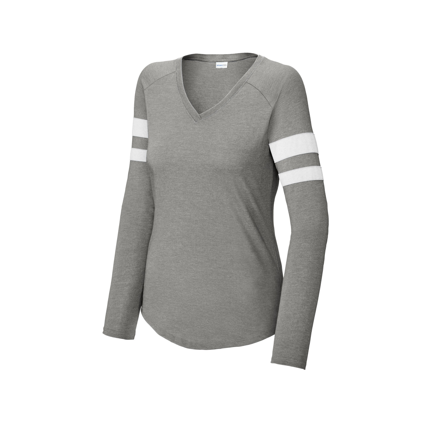 Women's Halftime Stripe Long Sleeve V-Neck Tee - Thumbnail Image
