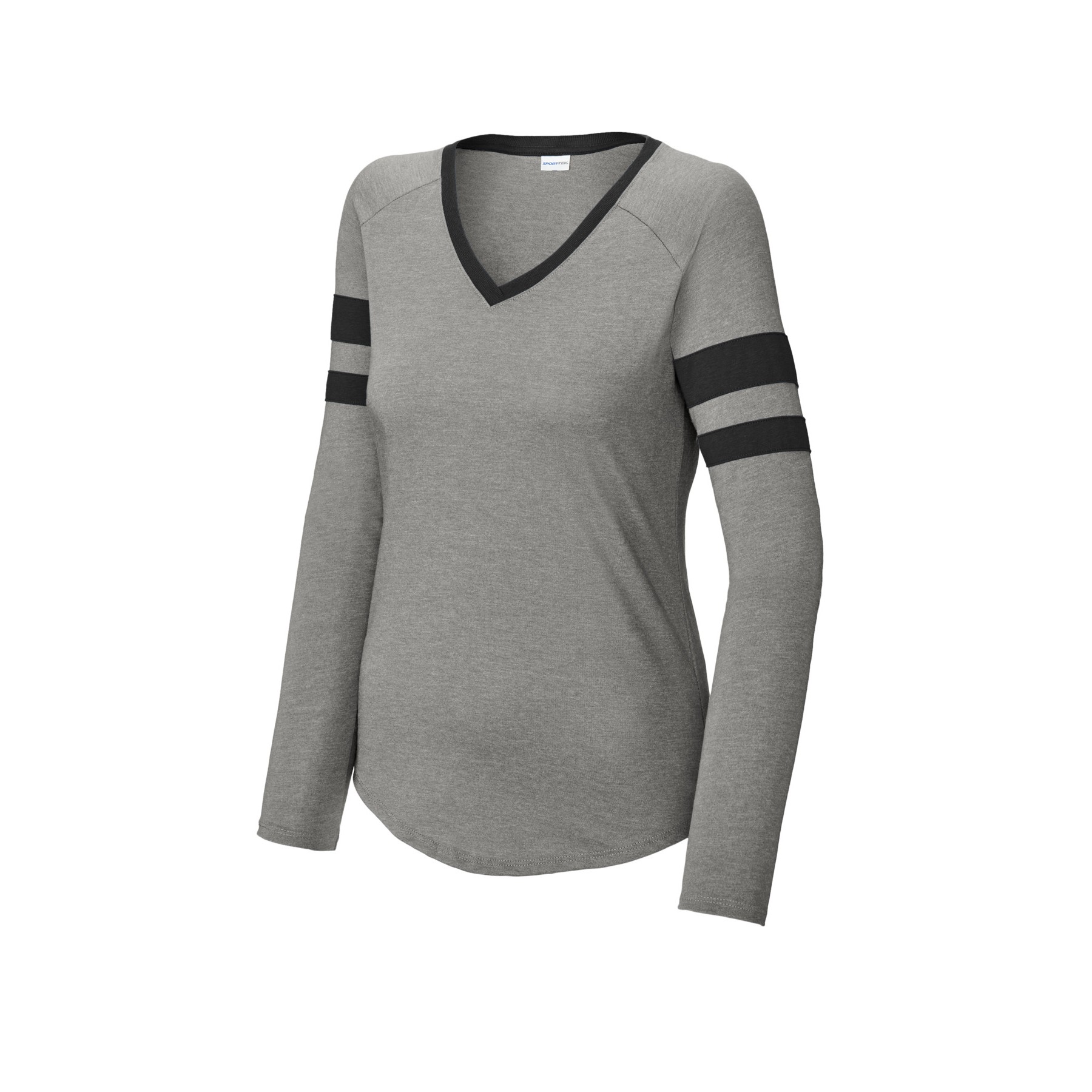 Women's Halftime Stripe Long Sleeve V-Neck Tee - Thumbnail Image