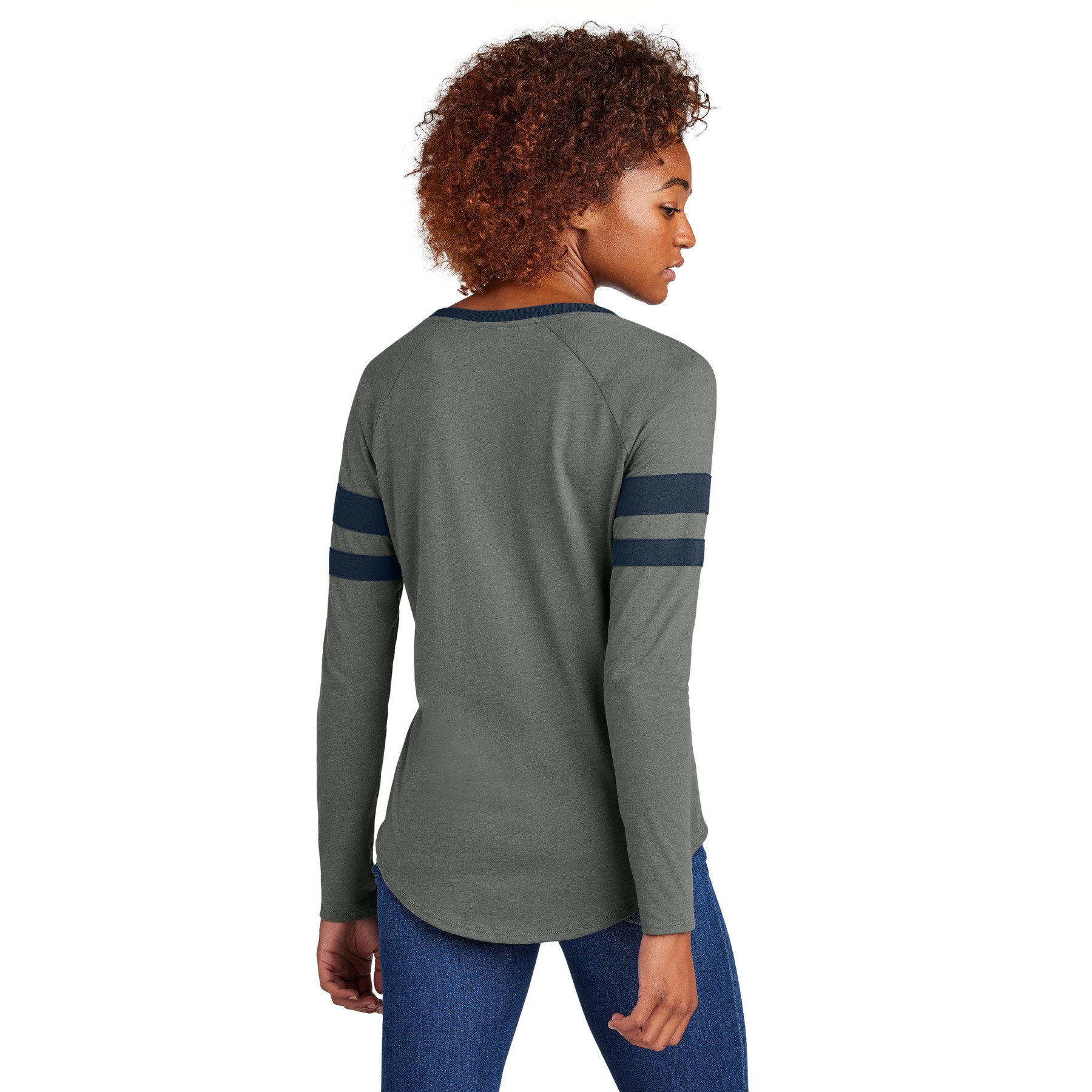 Women's Halftime Stripe Long Sleeve V-Neck Tee - Thumbnail Image