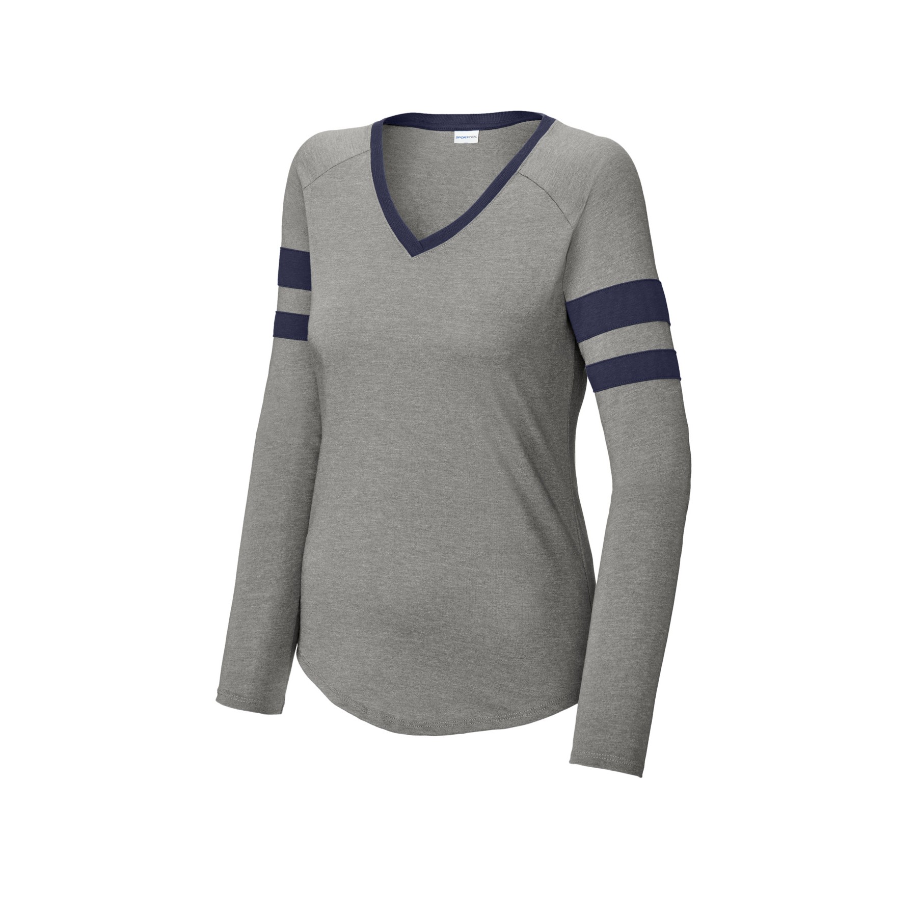 Women's Halftime Stripe Long Sleeve V-Neck Tee - Thumbnail Image