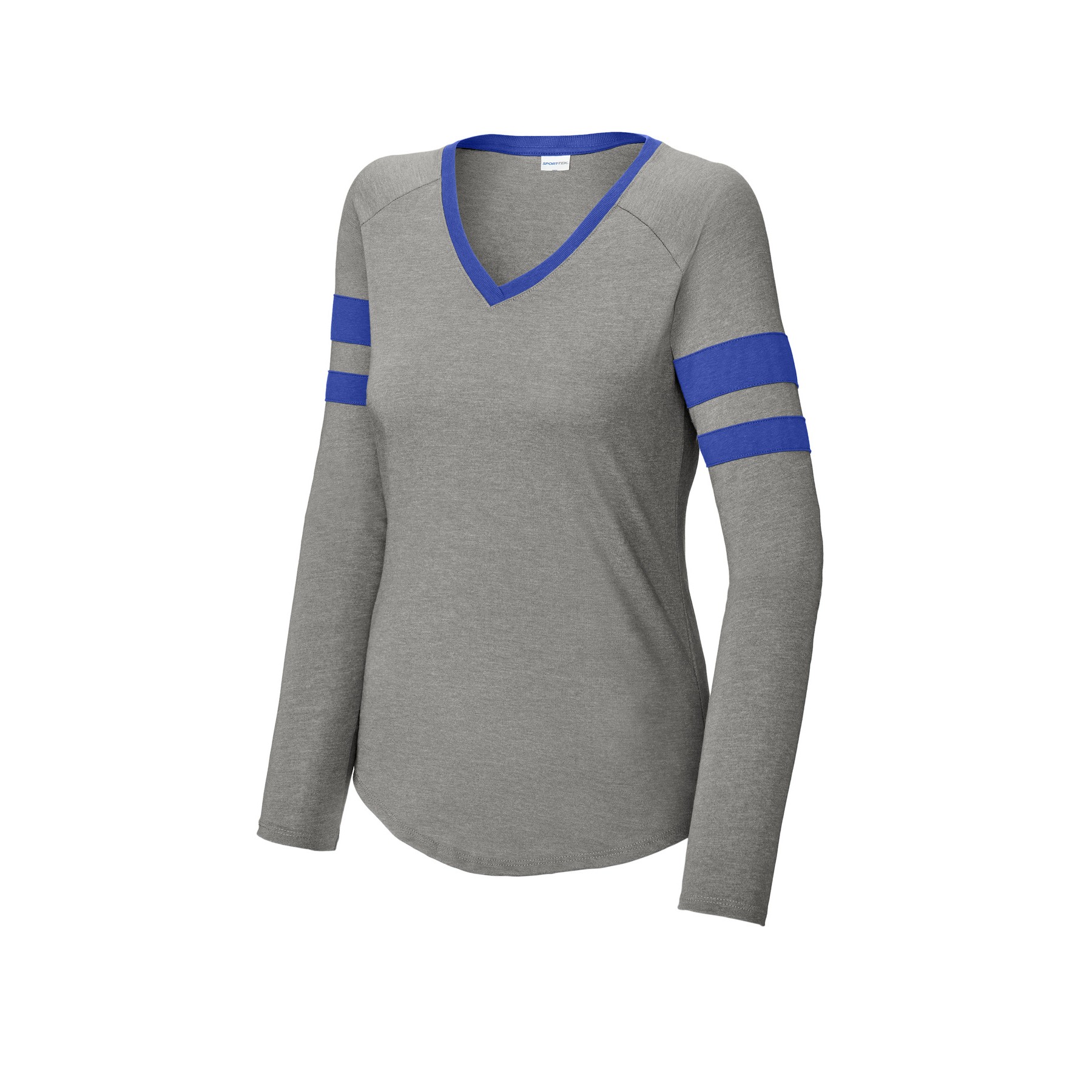 Women's Halftime Stripe Long Sleeve V-Neck Tee - Thumbnail Image