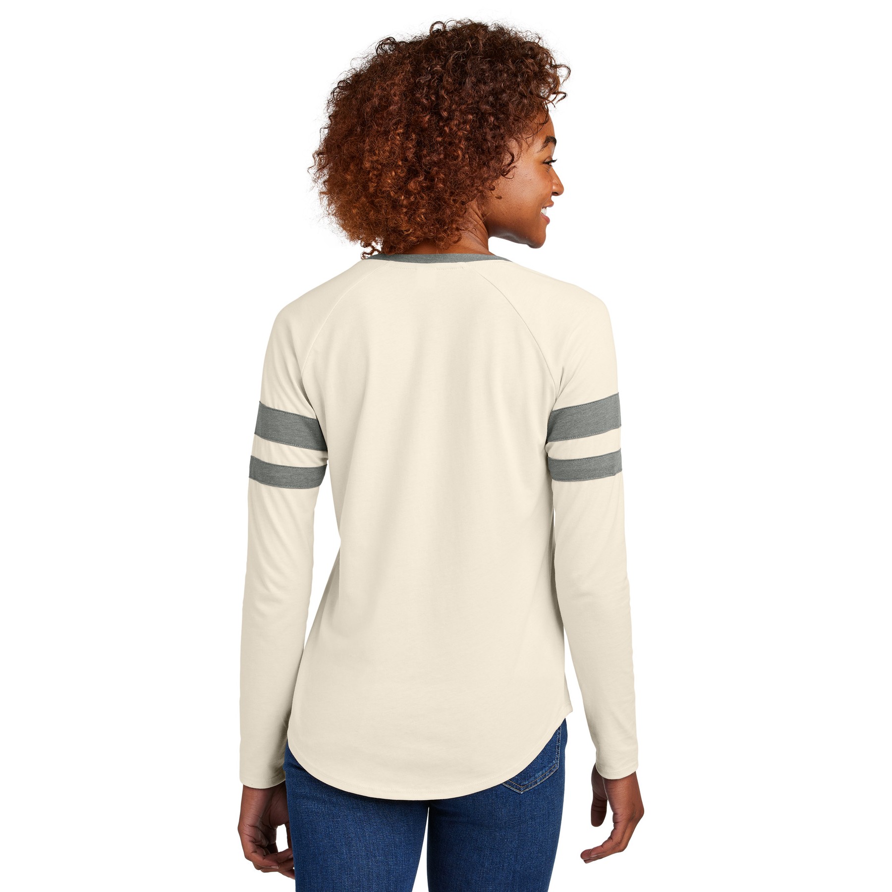 Women's Halftime Stripe Long Sleeve V-Neck Tee - Thumbnail Image