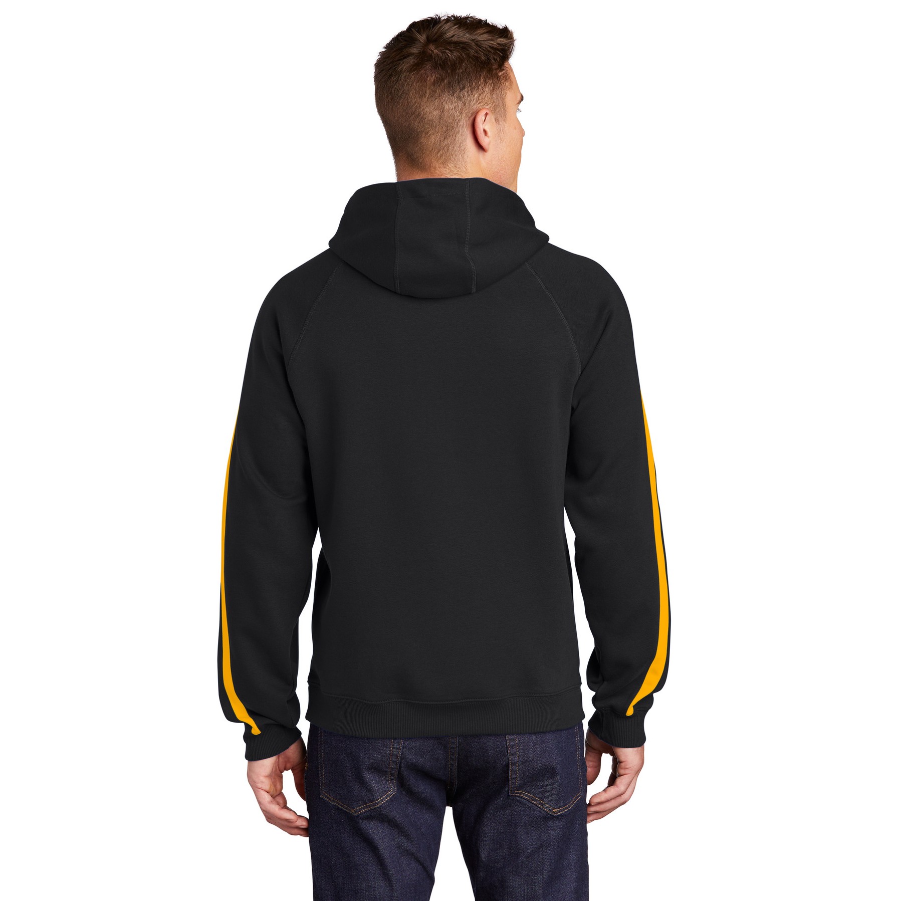Sleeve Stripe Pullover Hooded Sweatshirt - Thumbnail Image