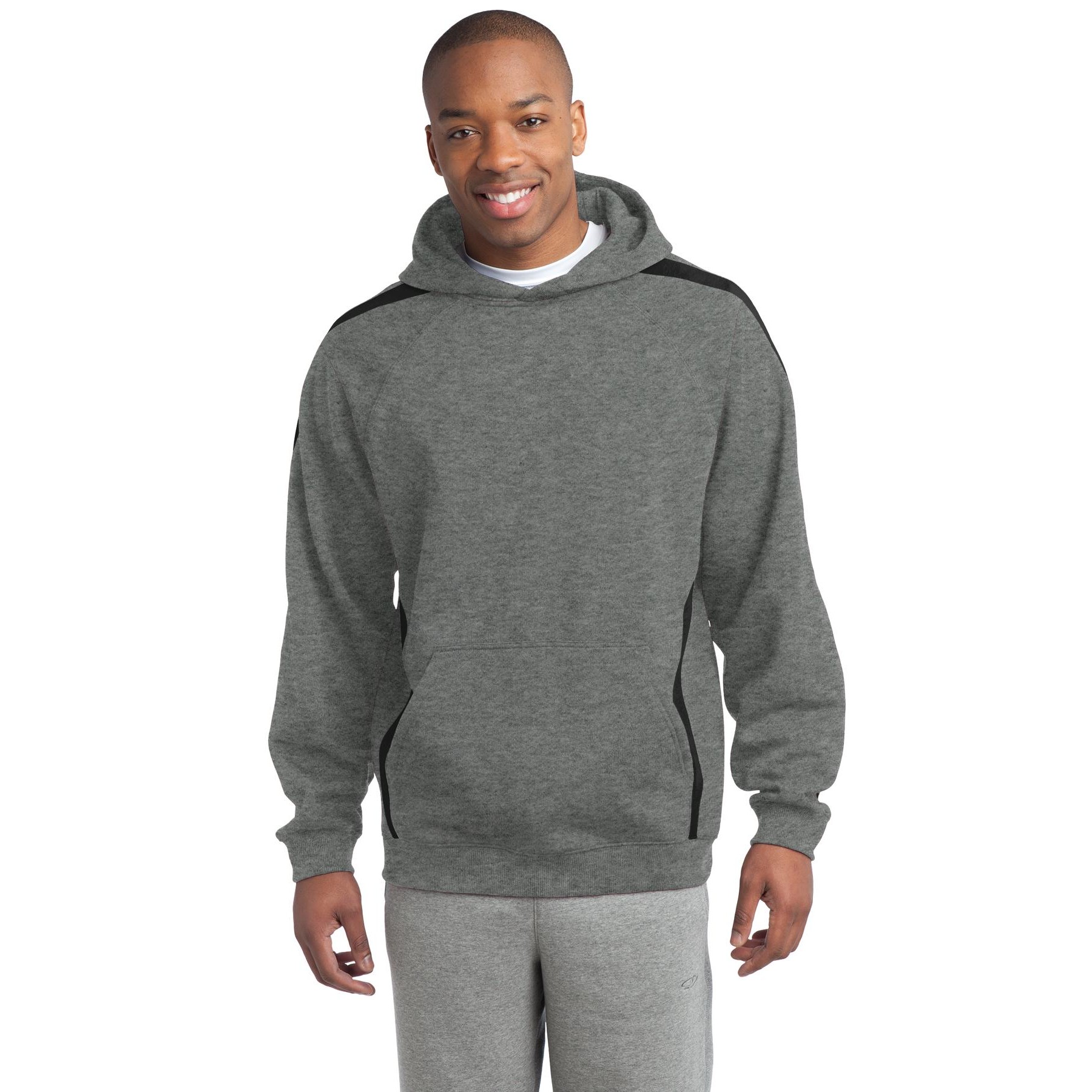 Sleeve Stripe Pullover Hooded Sweatshirt - Thumbnail Image
