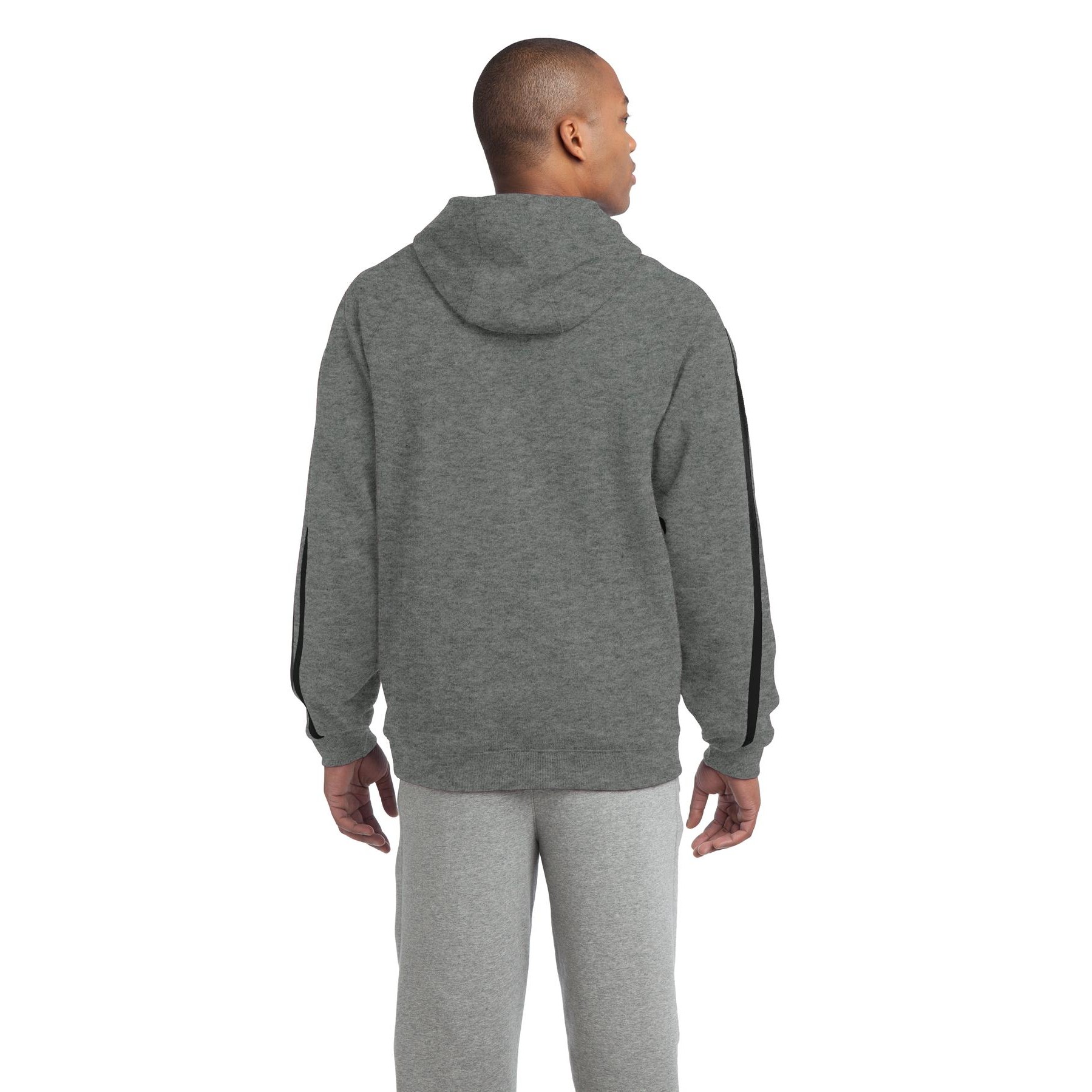 Sleeve Stripe Pullover Hooded Sweatshirt - Thumbnail Image