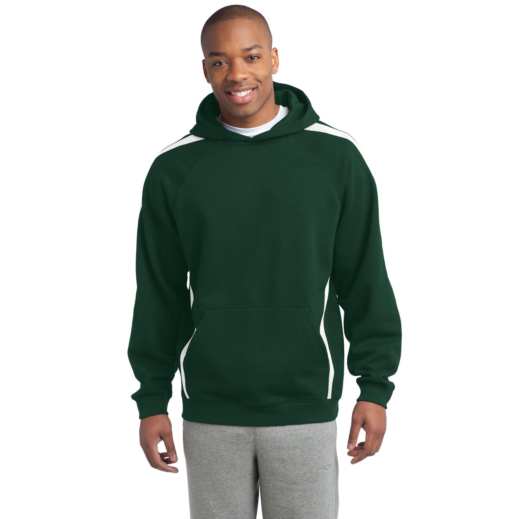 Sleeve Stripe Pullover Hooded Sweatshirt - Thumbnail Image