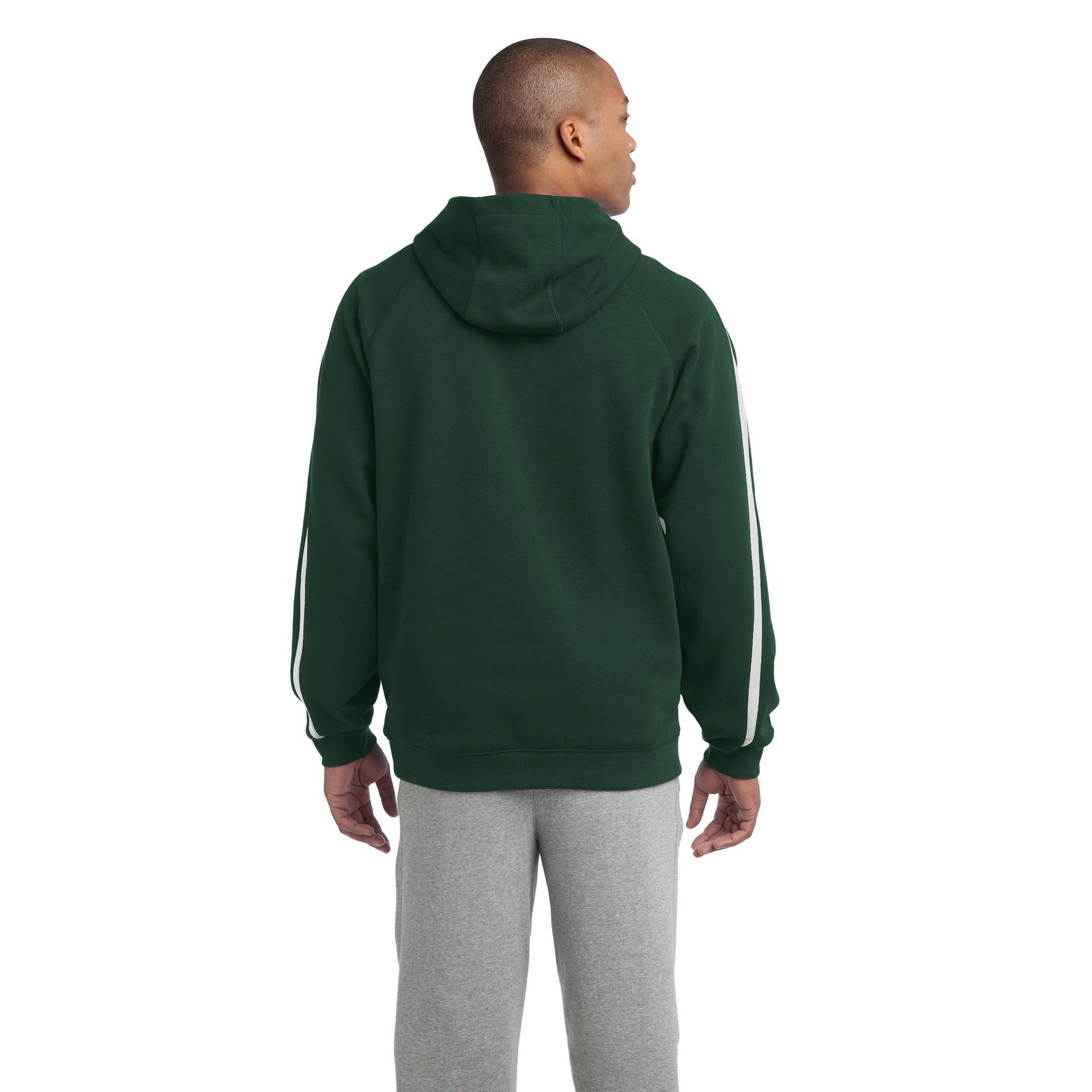 Sleeve Stripe Pullover Hooded Sweatshirt - Thumbnail Image