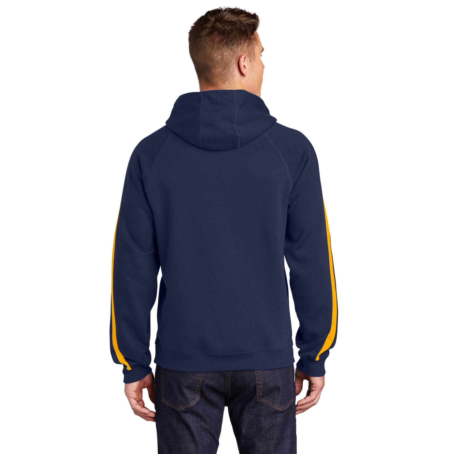 Sleeve Stripe Pullover Hooded Sweatshirt - Thumbnail Image