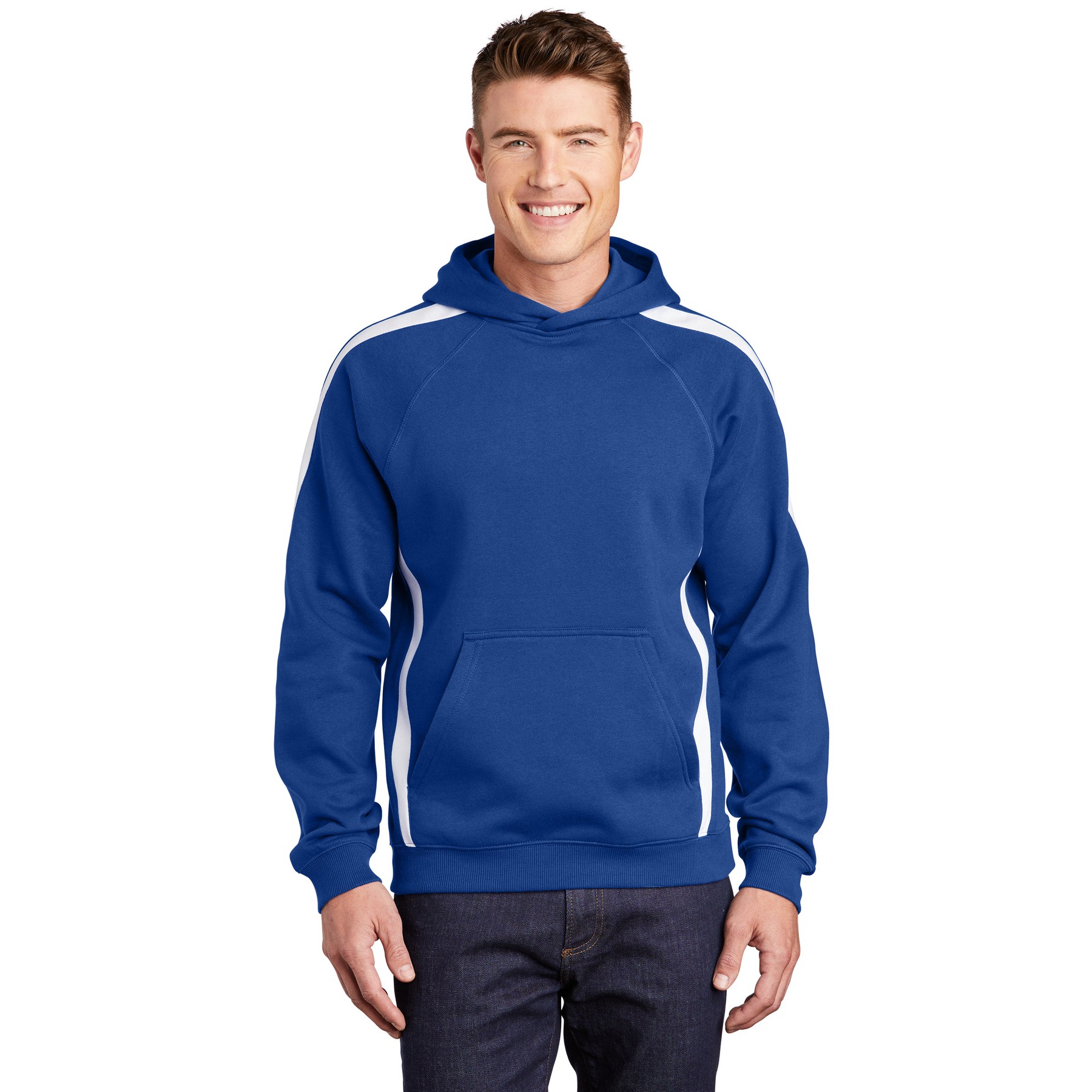 Sleeve Stripe Pullover Hooded Sweatshirt - Thumbnail Image