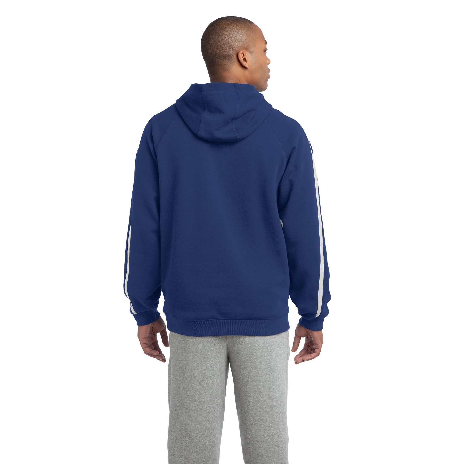 Sleeve Stripe Pullover Hooded Sweatshirt - Thumbnail Image