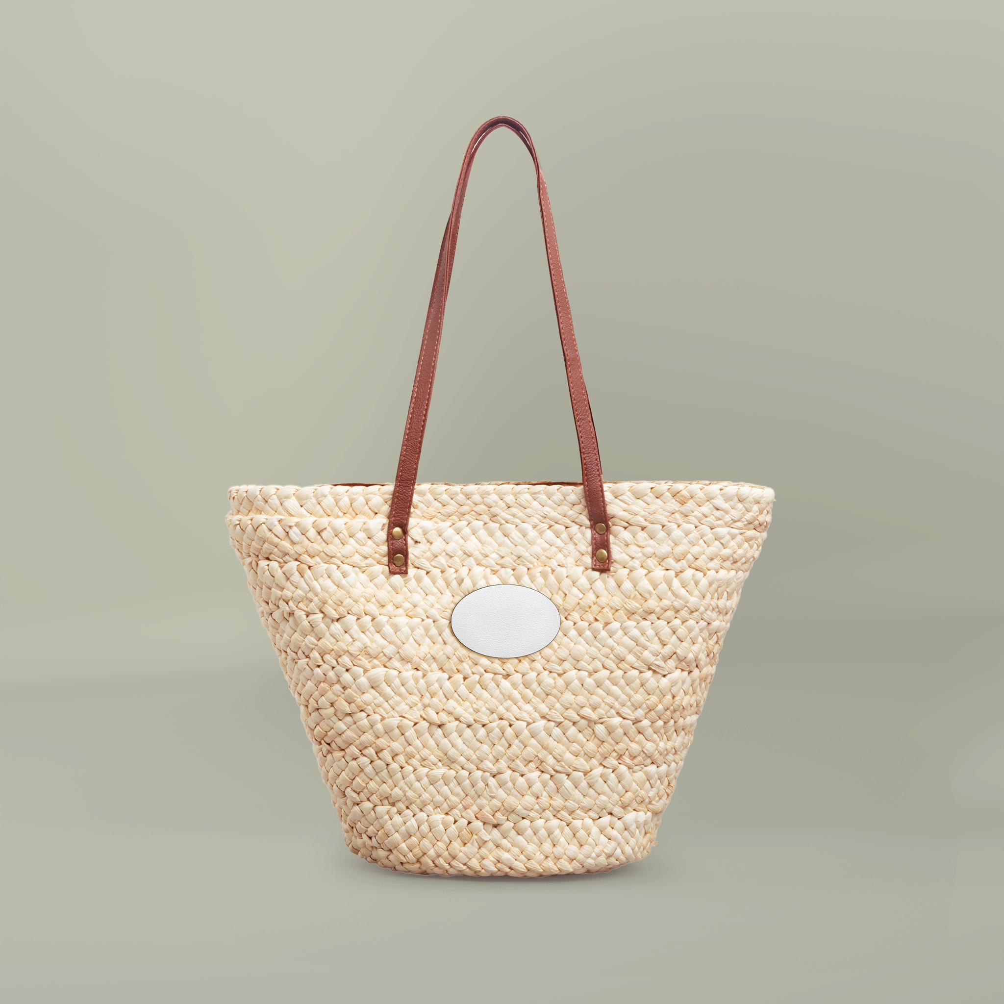 Woven Straw Tote Bag - Main Image