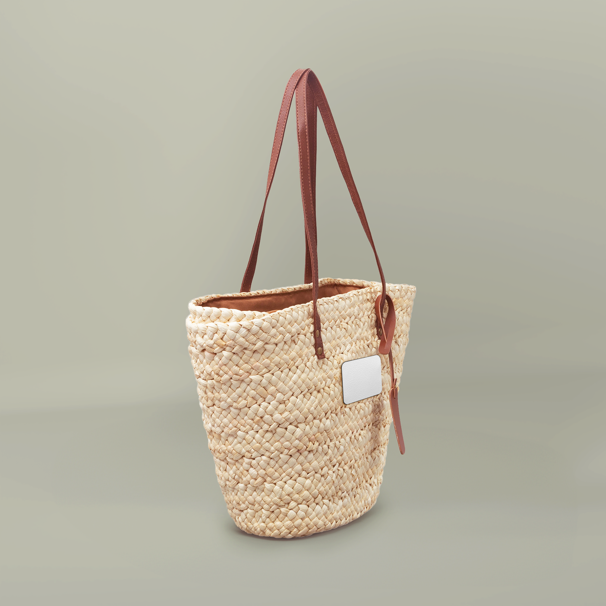 Woven Straw Tote Bag - Thumbnail Image