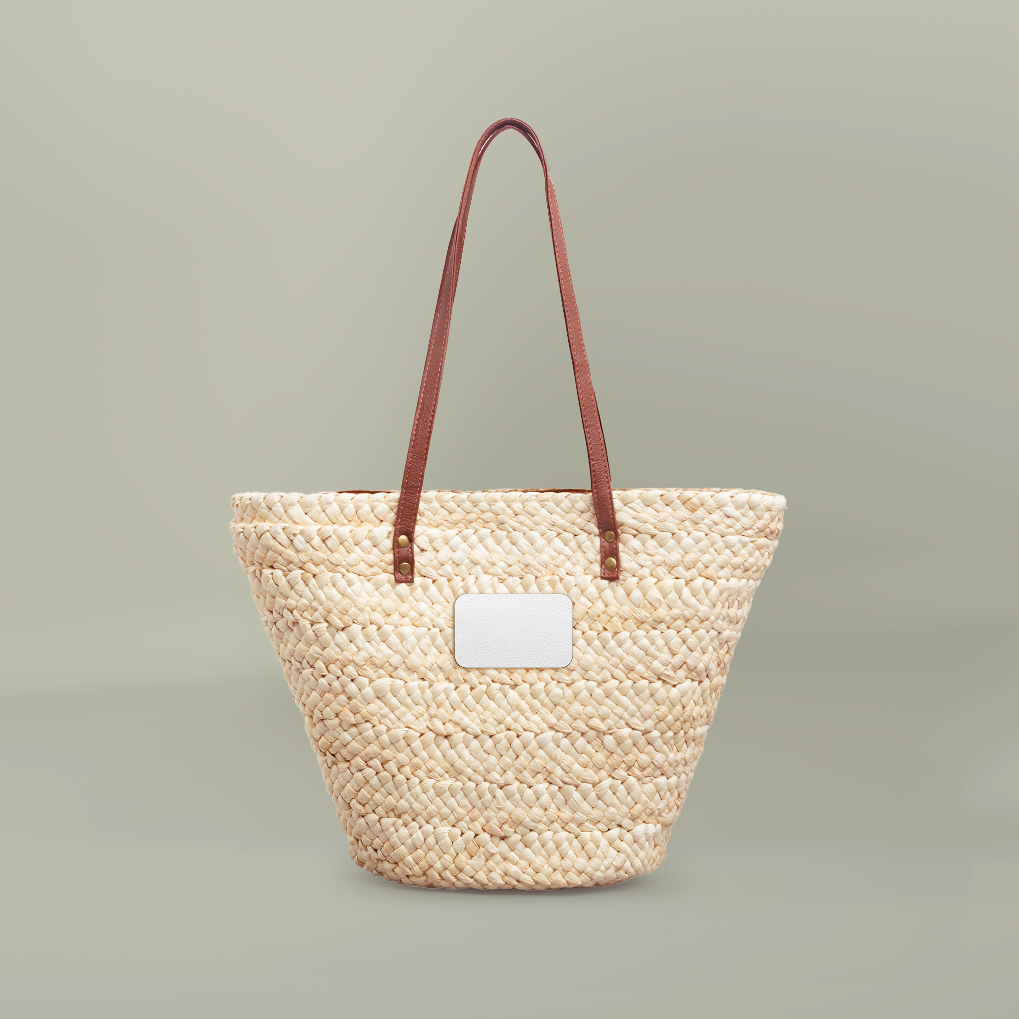 Woven Straw Tote Bag - Thumbnail Image