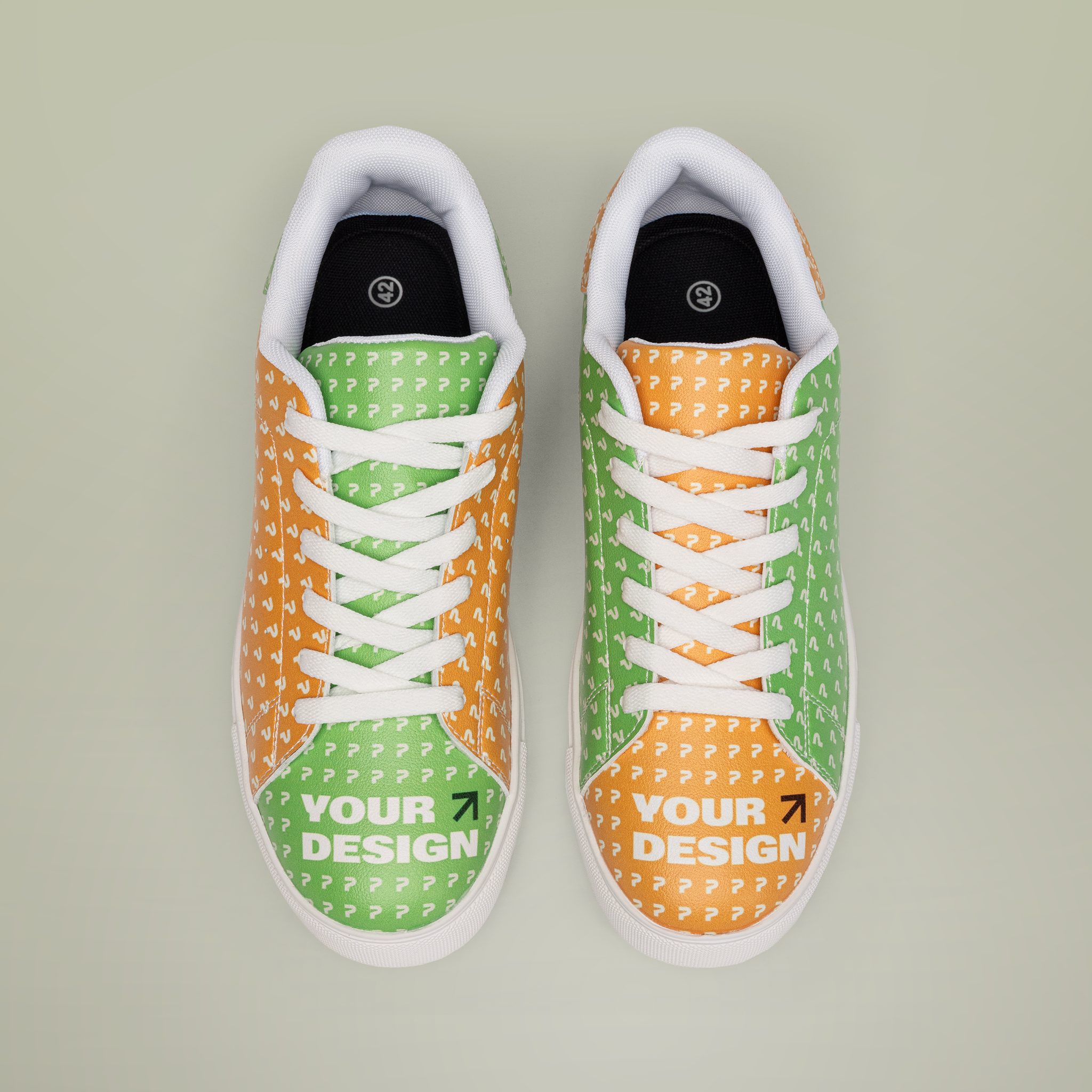 Men's Low-Top Leather Sneakers - Thumbnail Image