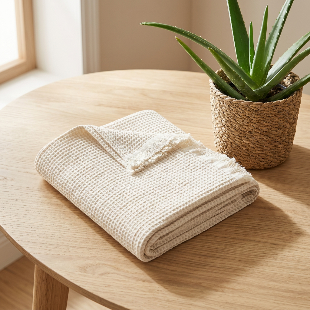 Cotton Waffle Throw (Embroidery) - Thumbnail Image