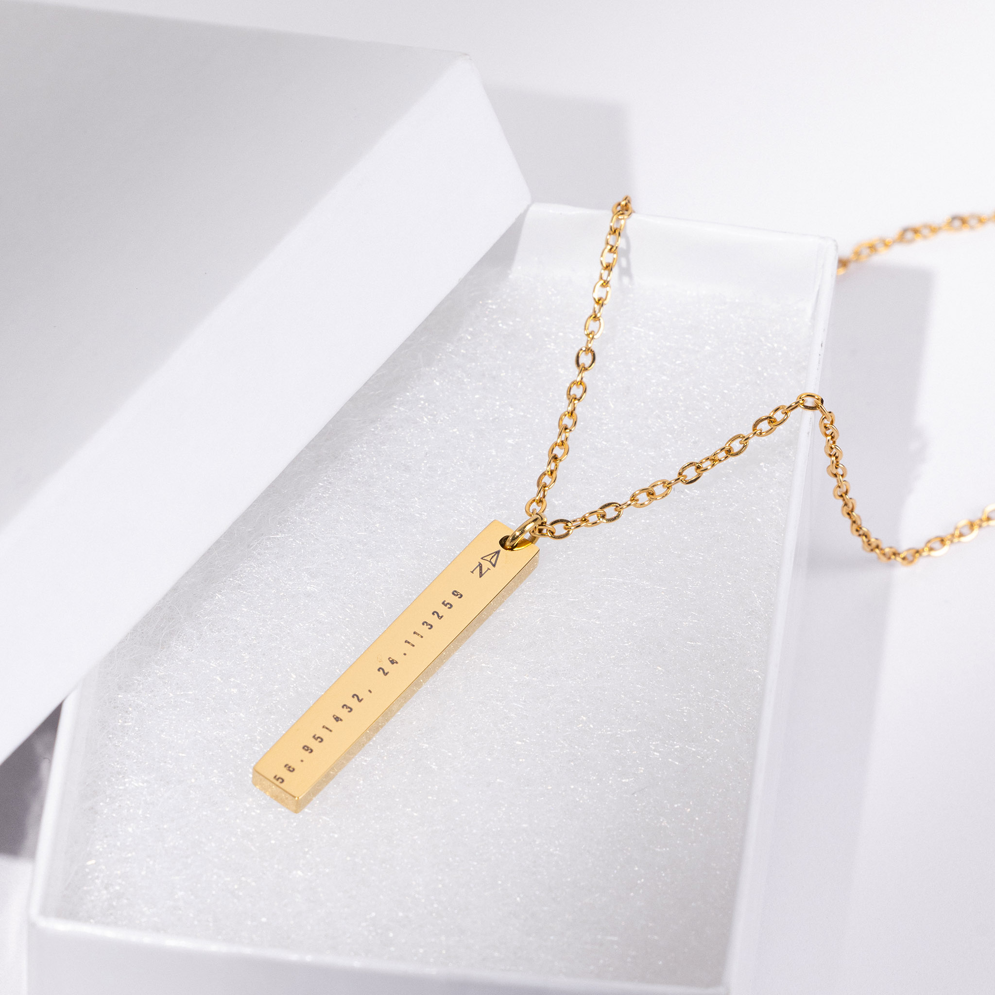 Vertical Bar Necklace (Engraving) - Thumbnail Image