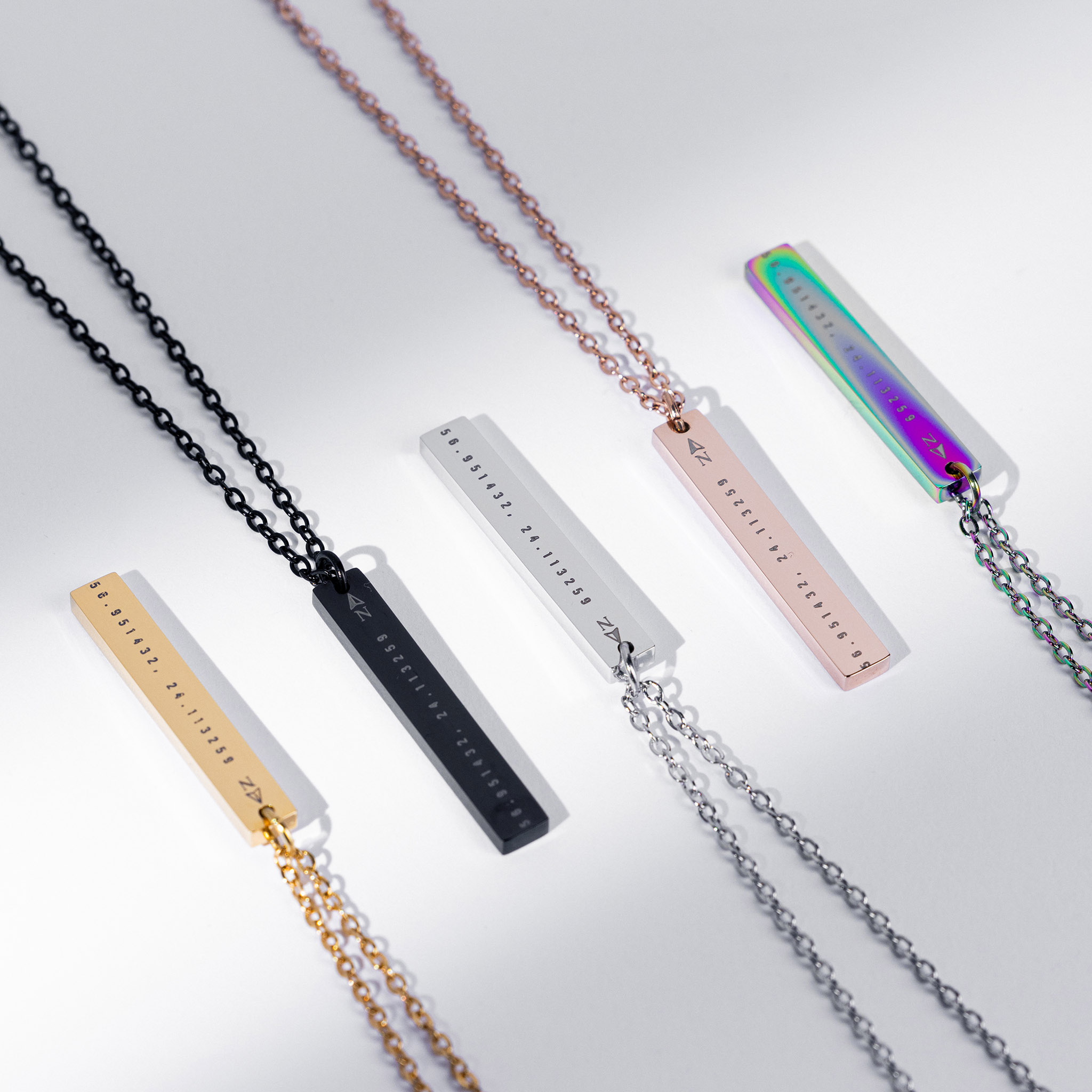 Vertical Bar Necklace (Engraving) - Thumbnail Image