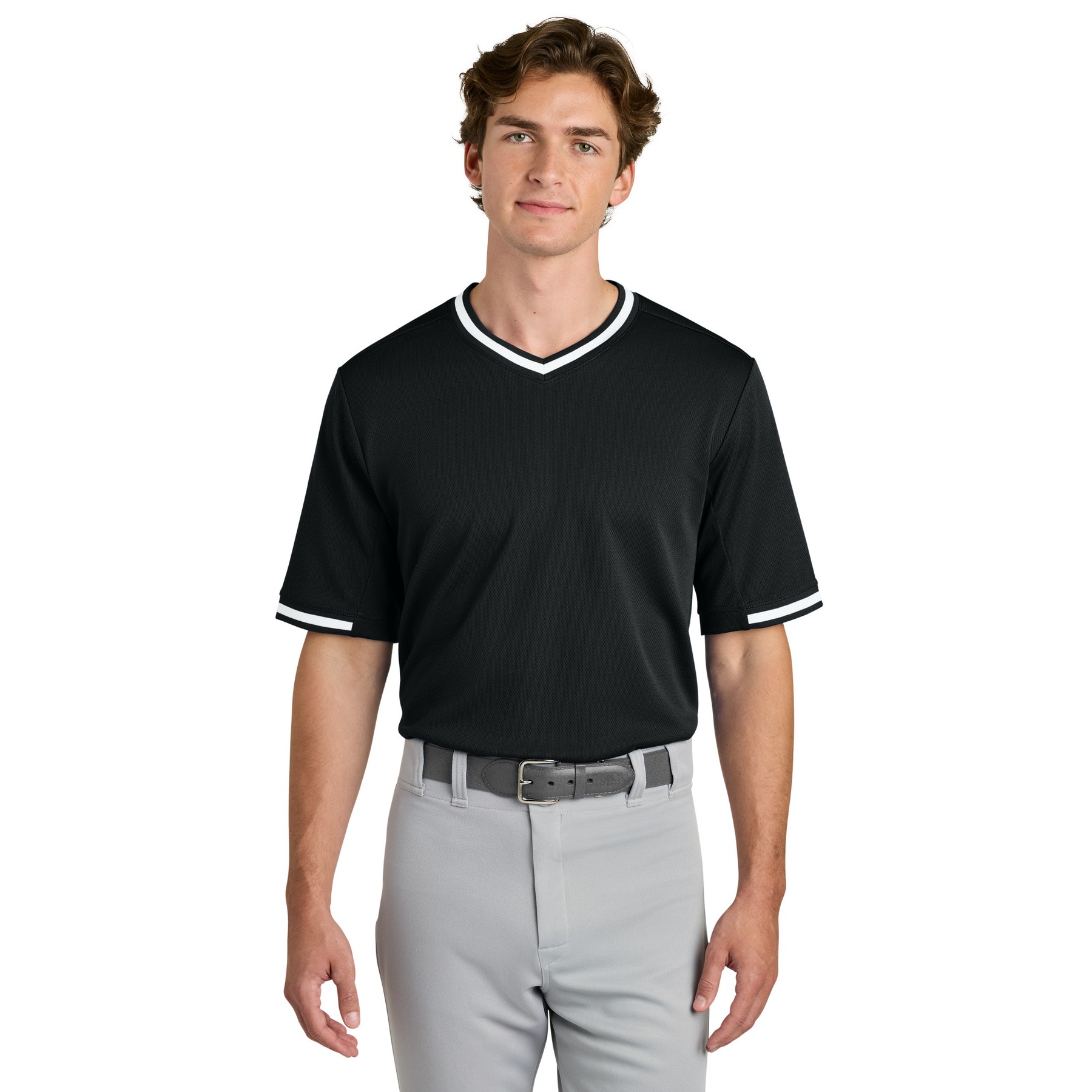 Men's Polyester V-Neck T-Shirt - Thumbnail Image